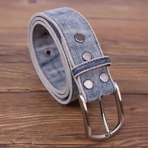 VIBE 47in Simple Casual Vintage Denim Belt Size ONE SIZE - 2 Thumbnail