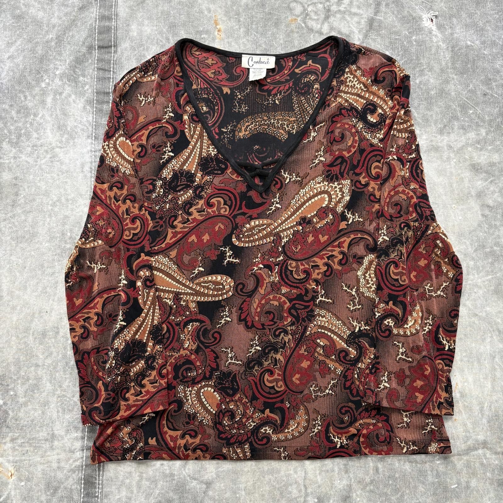 Vintage Vintage Y2K AOP Paisley Whimsigoth Grunge Indie Blouse Shirt Size M / US 6-8 / IT 42-44 - 1 Thumbnail