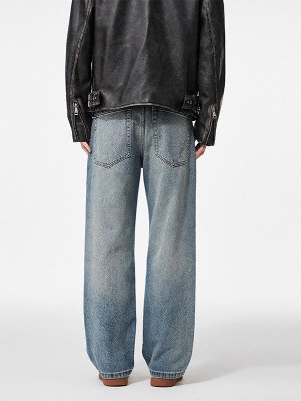 Japanese Brand Retro Cleanfit Washed Men's Casual Distressed Jeans Size US 32 / EU 48 - 4 Thumbnail