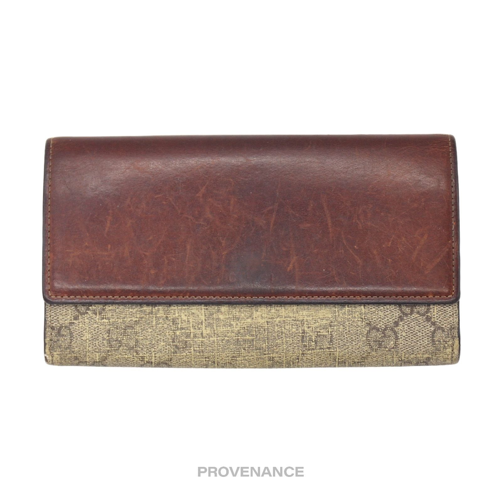 Gucci 🔴 Gucci Snap Long Wallet - GG Supreme Brown Size ONE SIZE - 1 Thumbnail
