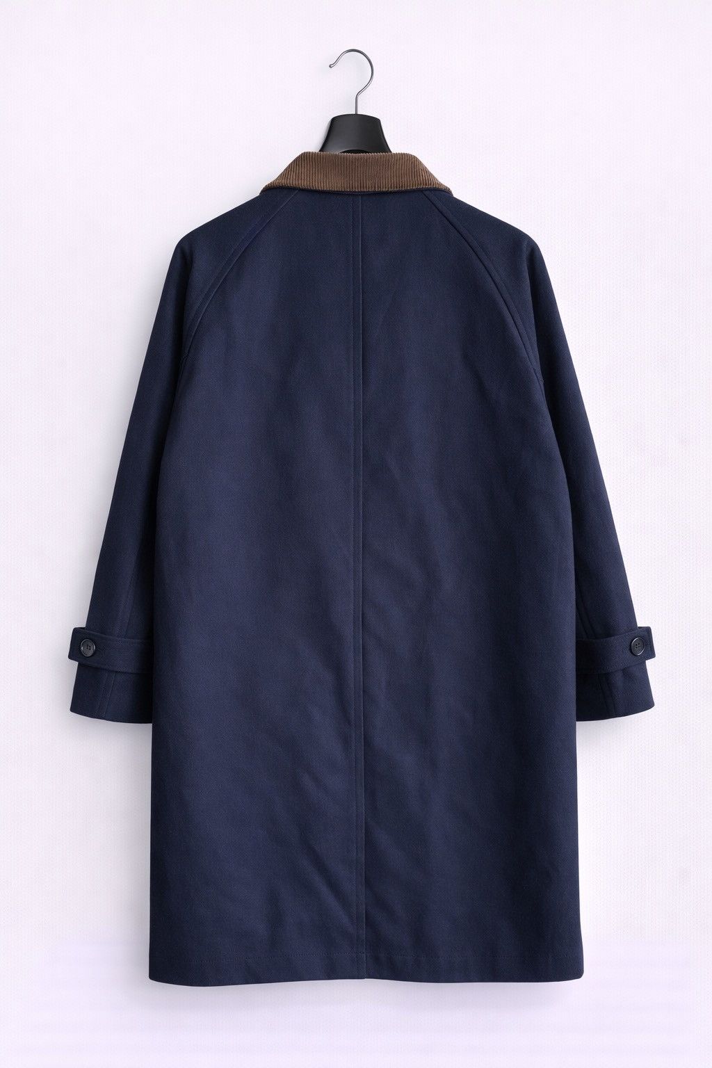 Frame Framework Japan Long Coat Corduroy Collar Navy Wool Blend Size US M / EU 48-50 / 2 - 2 Thumbnail