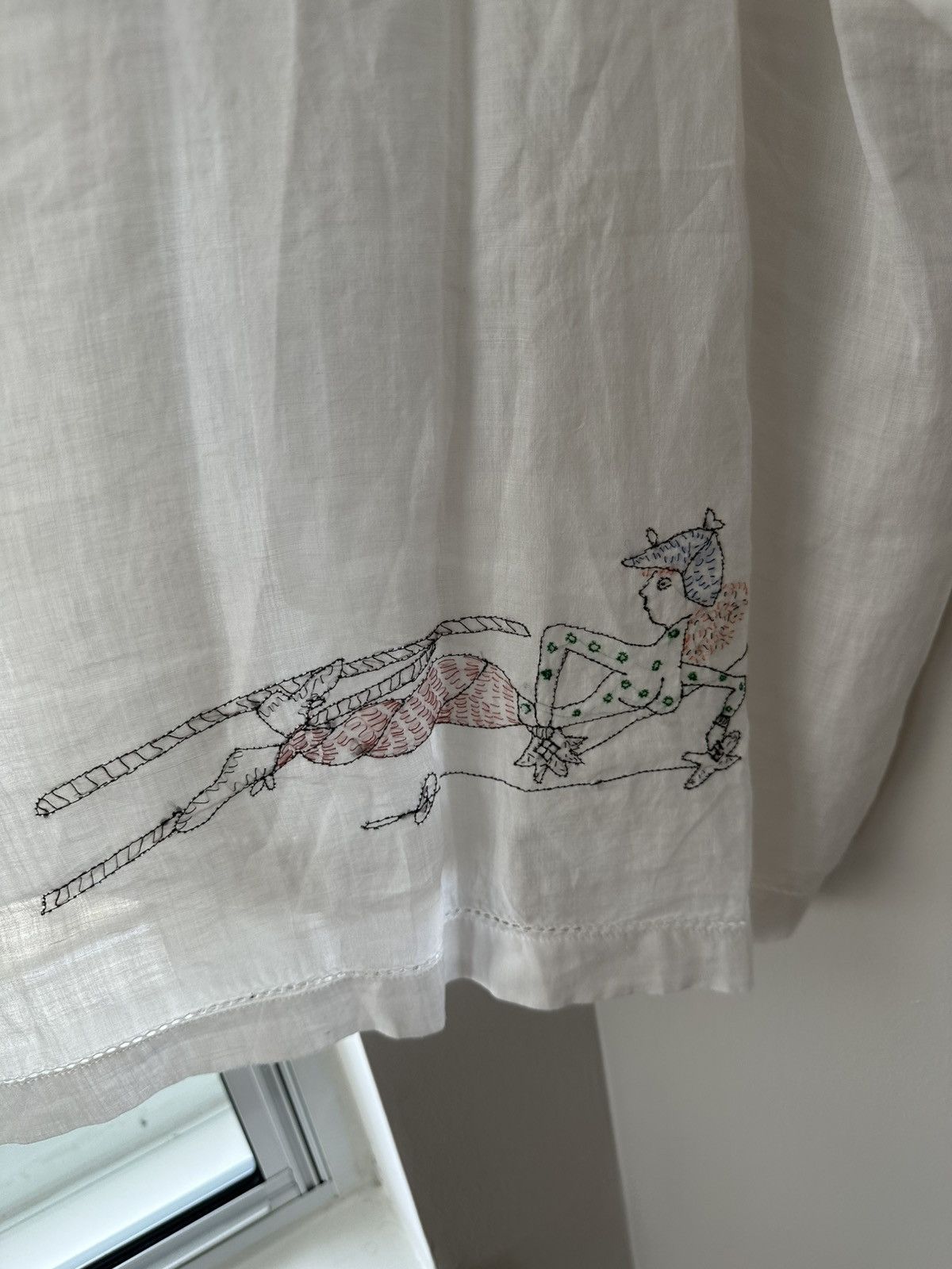 Bode Bode White Linen Skiers Shirt Size US XL / EU 56 / 4 - 5 Thumbnail