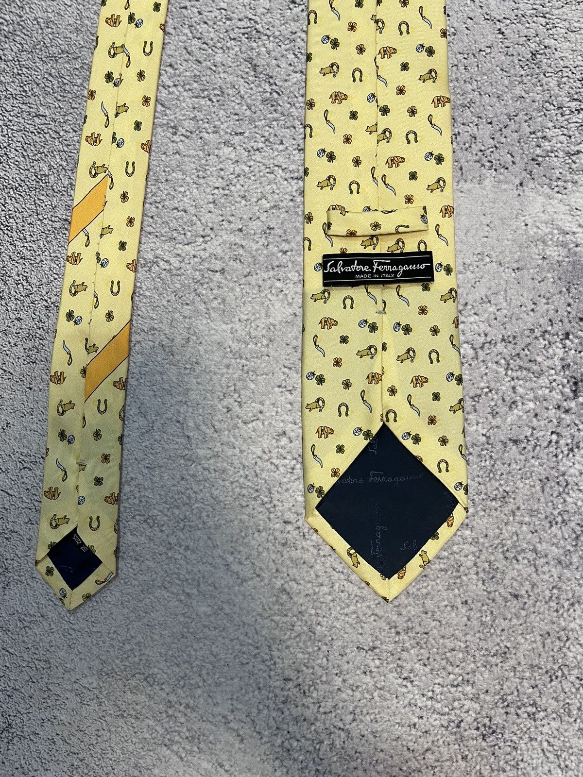 Salvatore Ferragamo Salvatore Ferragamo Tie 100% Silk Monogram Floral Animals Size ONE SIZE - 3 Thumbnail
