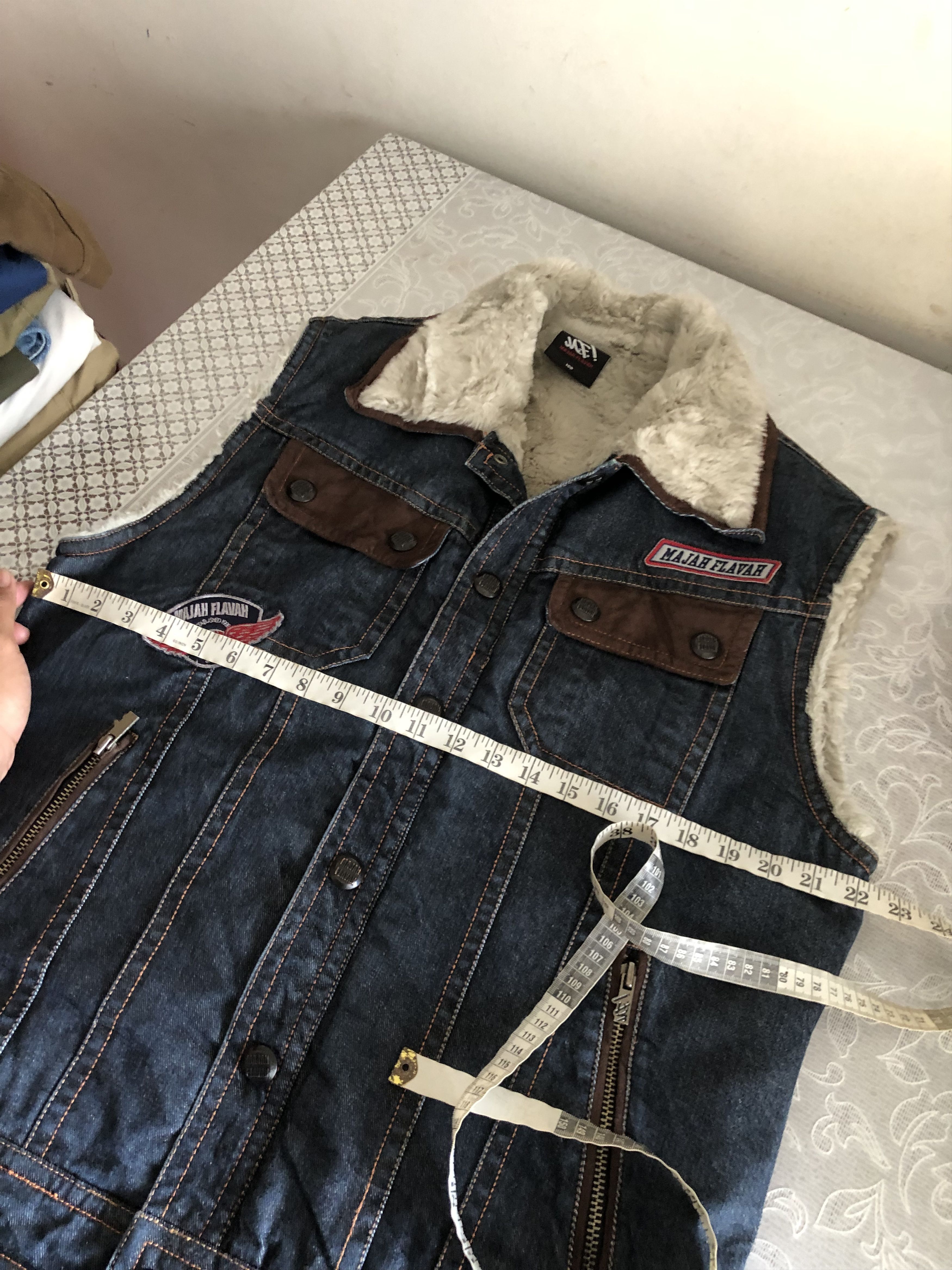 Japanese Brand Rare Majah Flavah Undaground HipHop Denim Vest Jacket Size US L / EU 52-54 / 3 - 18 Thumbnail