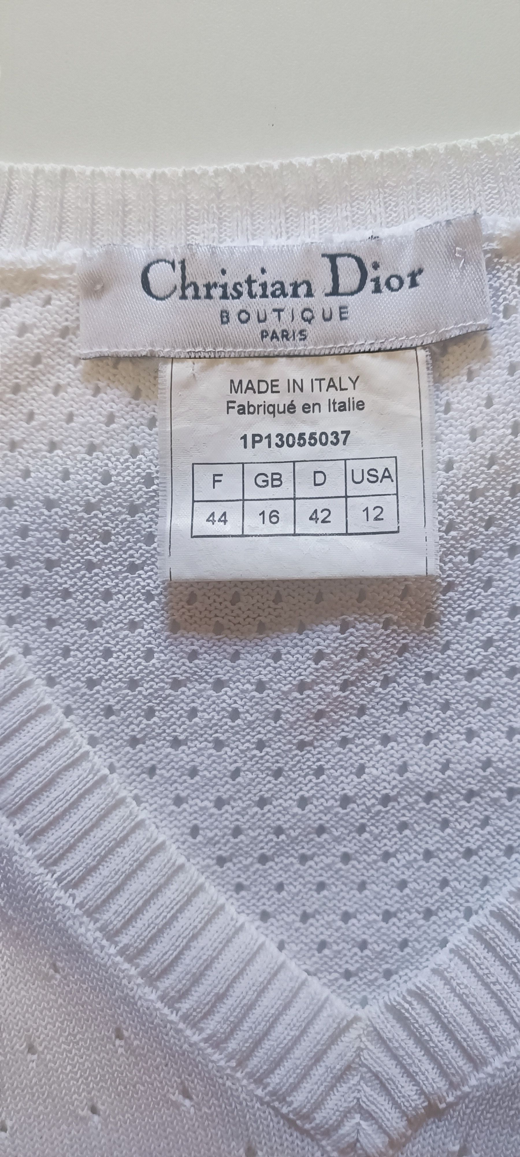Dior Sleeveless perforated cotton top Size US S / EU 44-46 / 1 - 10 Thumbnail