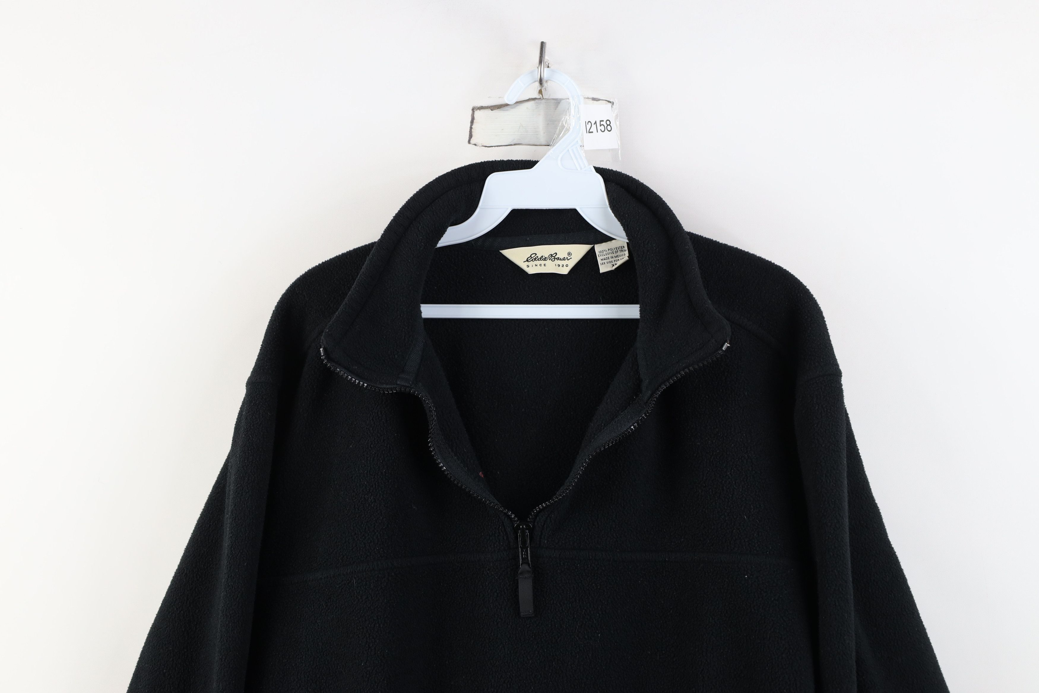 Eddie Bauer Vintage 90s Eddie Bauer Spell Fleece Half Zip Sweater Black Size XL / US 12-14 / IT 48-50 - 2 Thumbnail