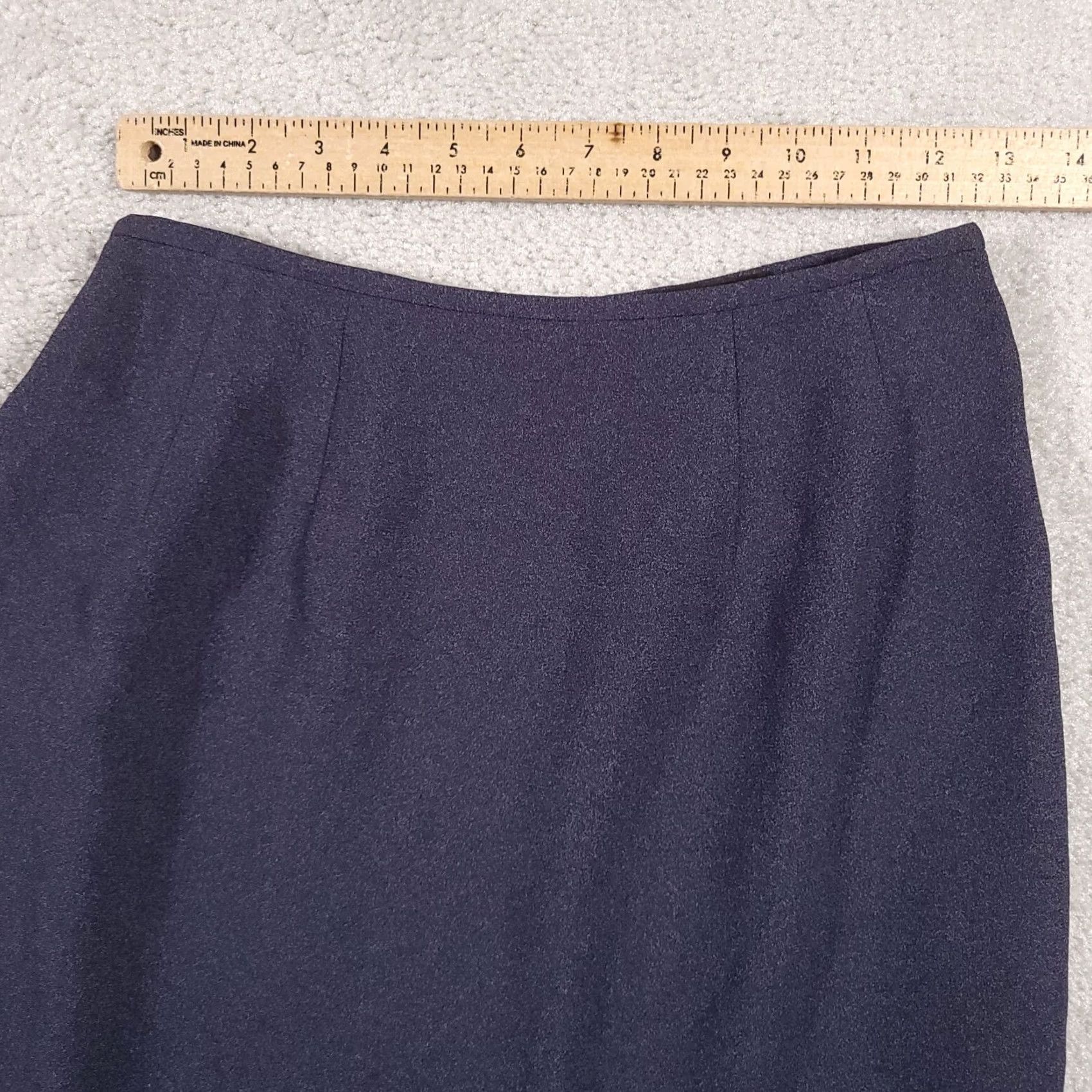 Vintage VINTAGE Tahari Skirt A-Line Pencil Women's 6 Blue Solid Lined Back Slit Zip USA Made Womens Size 28" / US 6 / IT 42 - 5 Thumbnail