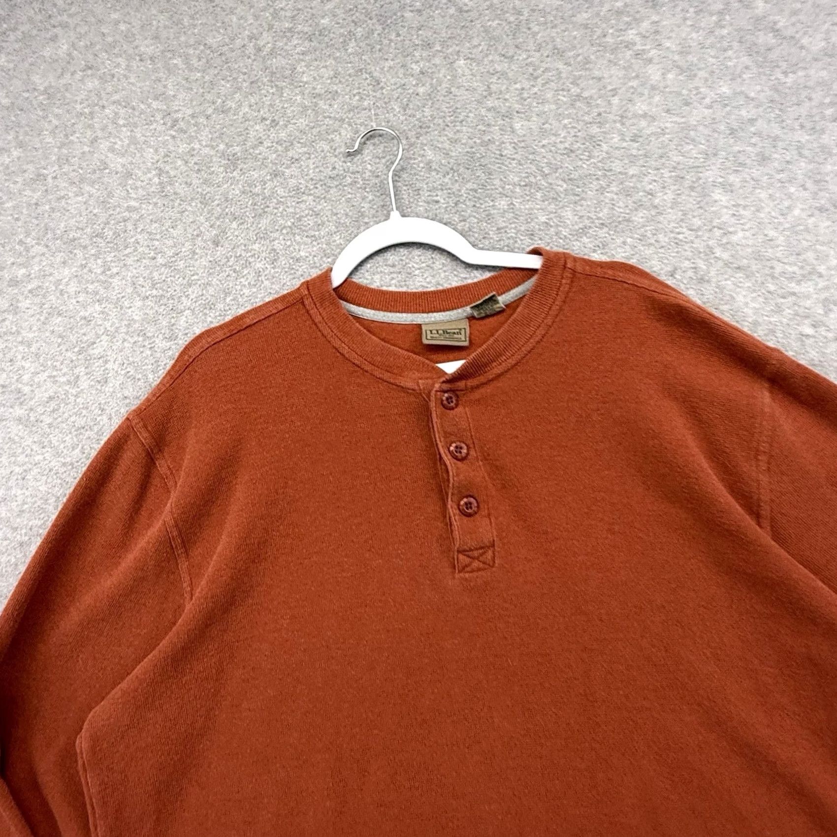 Vintage VINTAGE LL Bean Henley Shirt Mens XL Thermal Waffle Stretch Base Layer Burnt Orange Size US XL / EU 56 / 4 - 3 Thumbnail