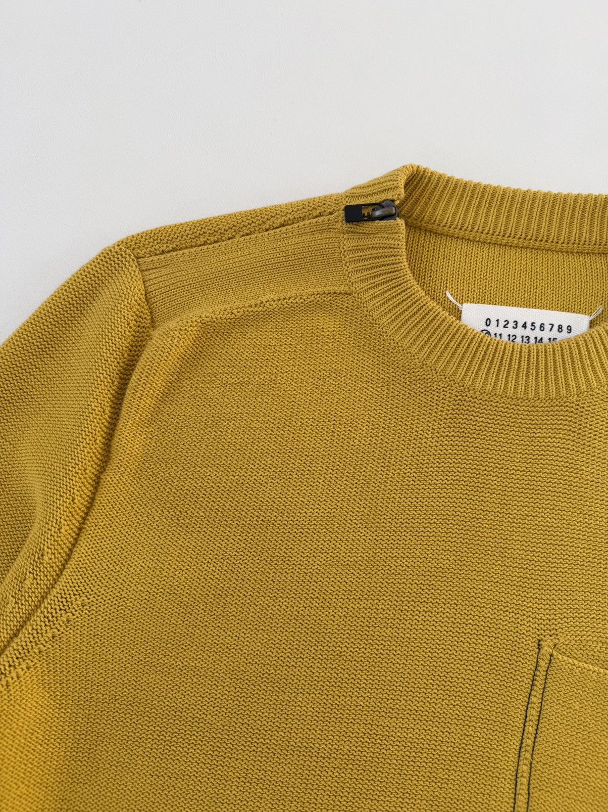Maison Margiela Sample Mustard Cotton Textured Knit Sweater Size US M / EU 48-50 / 2 - 3 Thumbnail