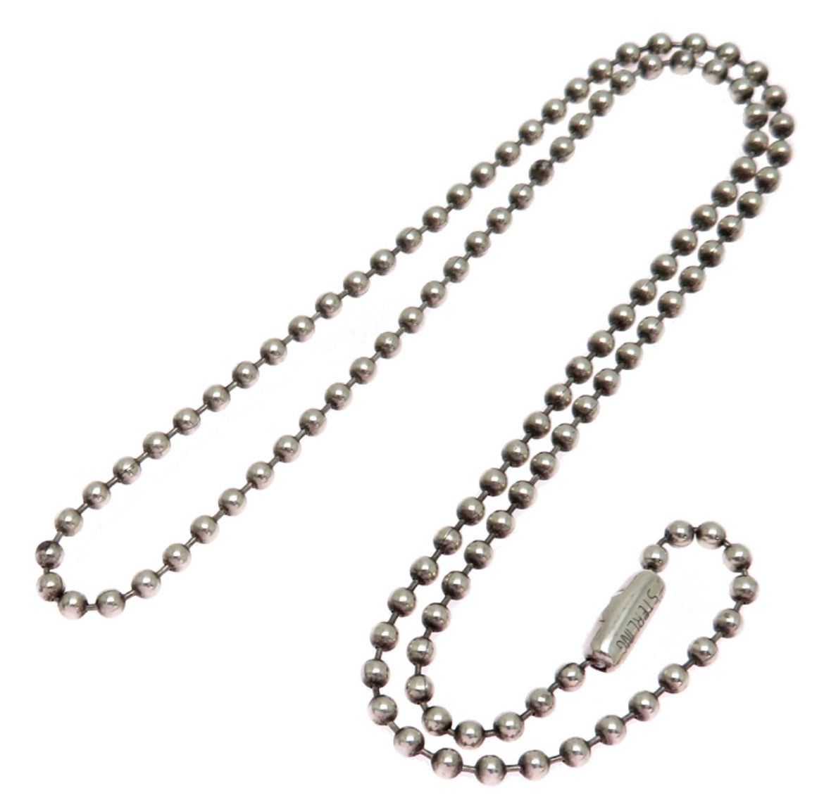 Pre-owned Chrome Hearts Ball Chain Necklace 16inch In Silver