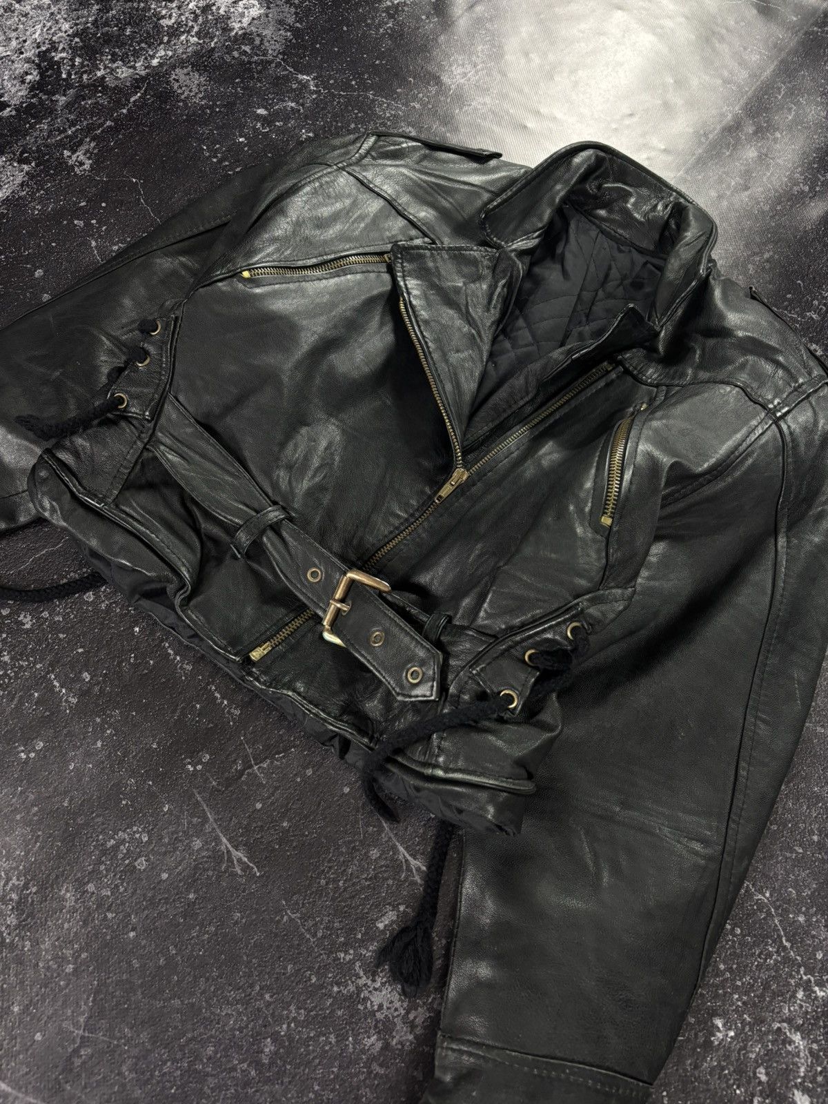 Vintage Vintage Leather biker jacket Size S / US 4 / IT 40 - 5 Thumbnail