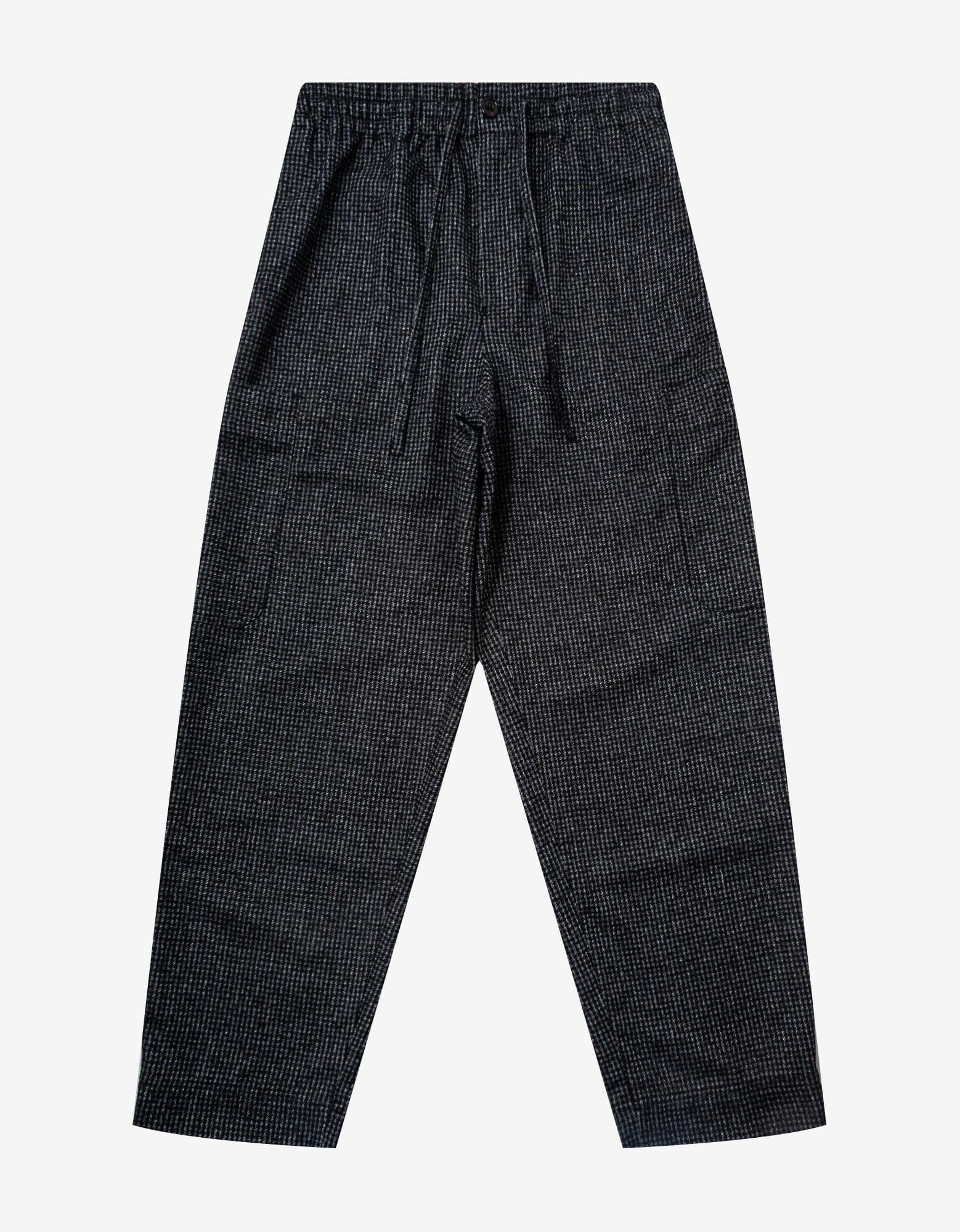 image of Kenzo Grey Checked Wool Cargo Trousers, Men's (Size 32)
