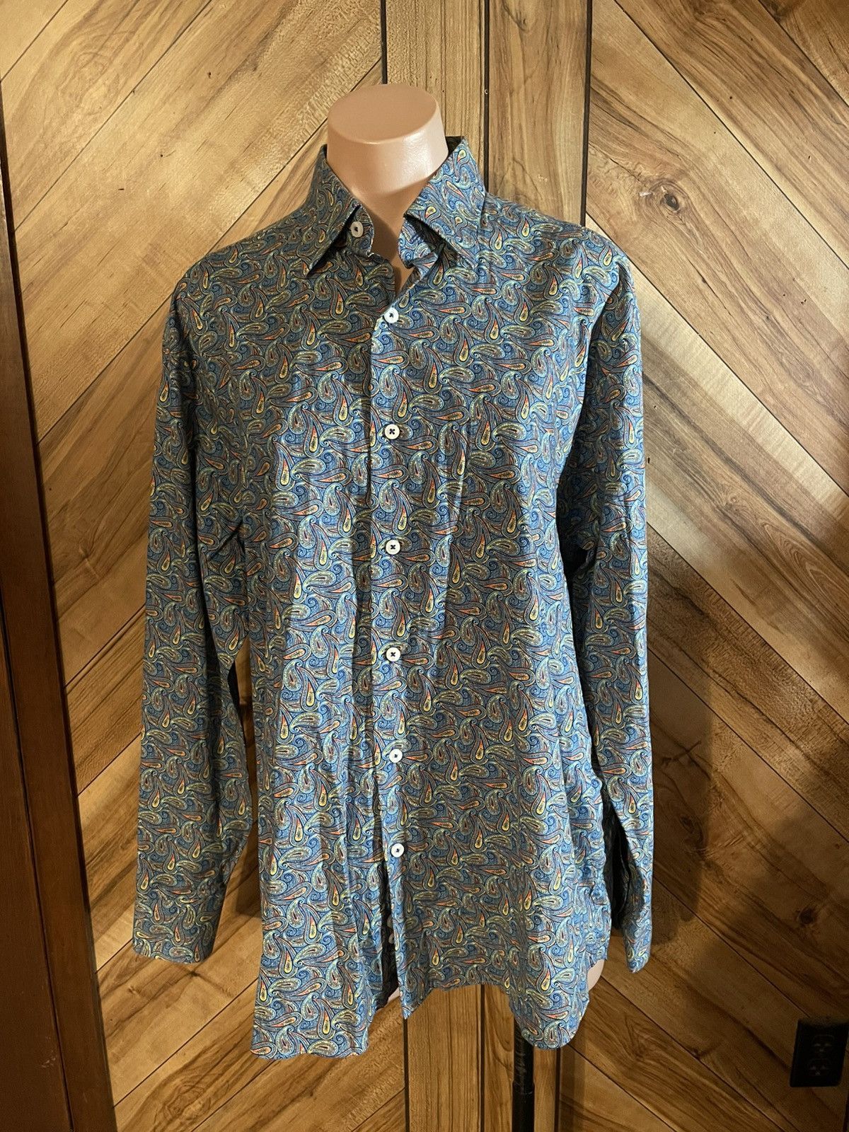 Alan Flusser Alan Flusser Medium Paisley Button Down Long Sleeve Shirt Size US M / EU 48-50 / 2 - 2 Thumbnail