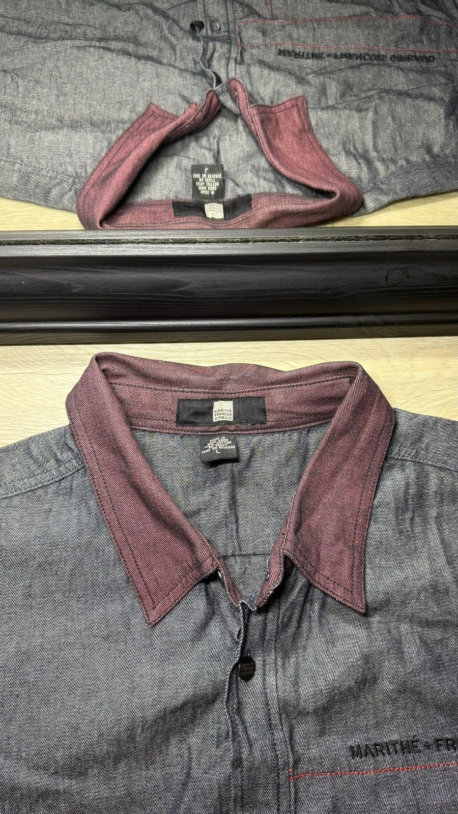 Marithe + Francois Girbaud Vintage 1990s Marithé Fřancois Girbaud Denim Long Sleeve Size US L / EU 52-54 / 3 - 5 Thumbnail