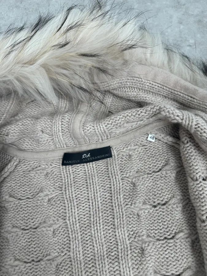 Daniele Alessandrini Daniele Alessandrini Beige Torsade Wool Faux Fur Sweater Size US S / EU 44-46 / 1 - 9 Thumbnail