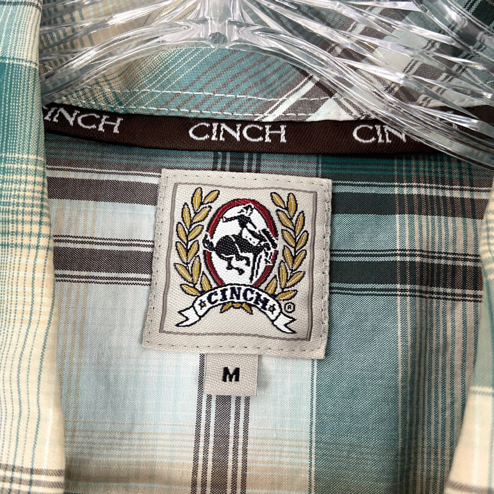 Vintage CINCH Shirt Mens Plaid Long Sleeve Button-Up Snap Green Size M Adult Regular Men’s Size US M / EU 48-50 / 2 - 5 Thumbnail