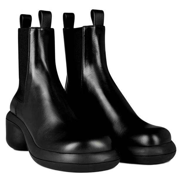 Jil Sander o1g2r1mq1024 Heel Leather Ankle Boots in Black Size US 7 / IT 37 - 3 Thumbnail