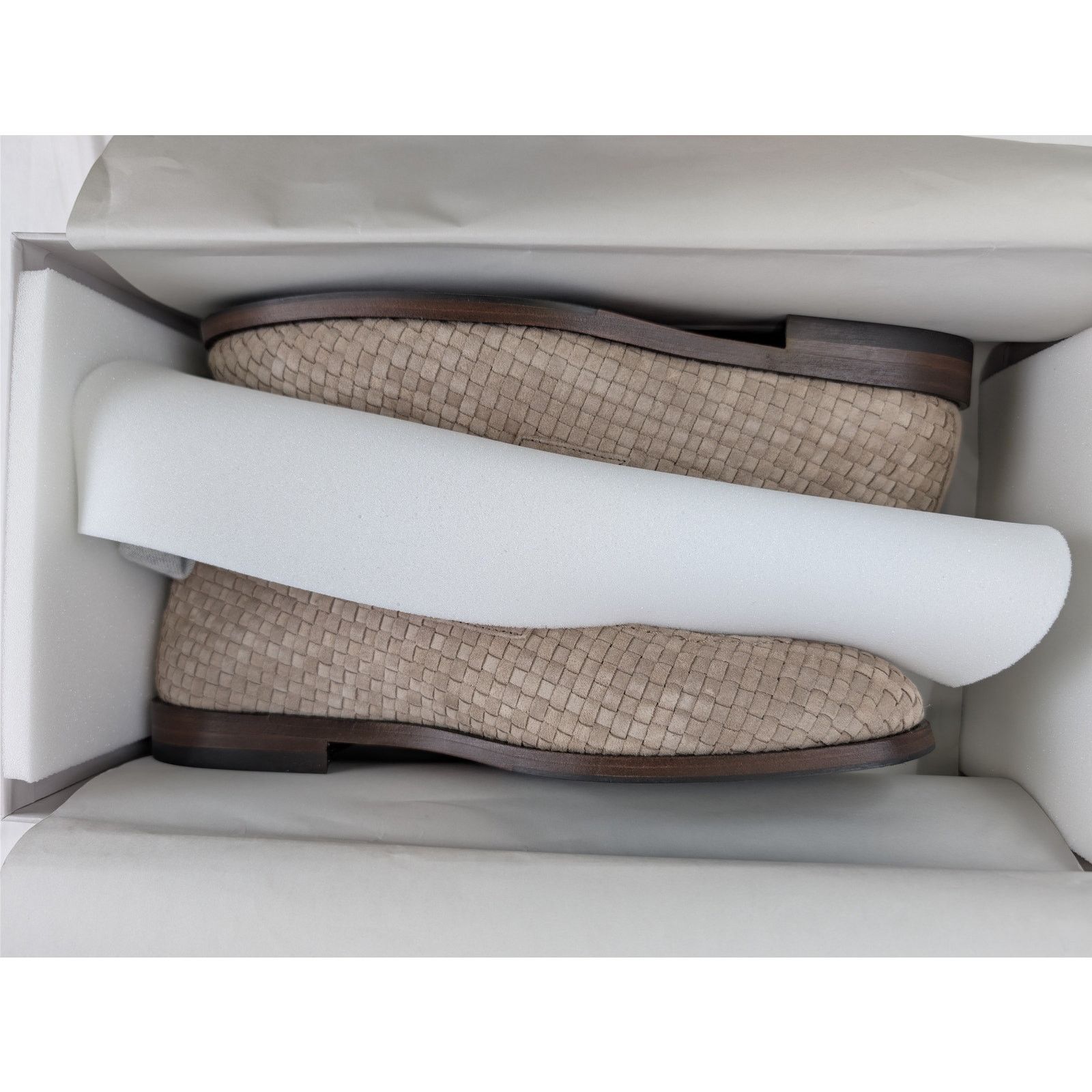 Brunello Cucinelli o1rshd1 Woven Suede Penny Loafers Shoe Boots in Beige Size US 12 / EU 45 - 20 Thumbnail
