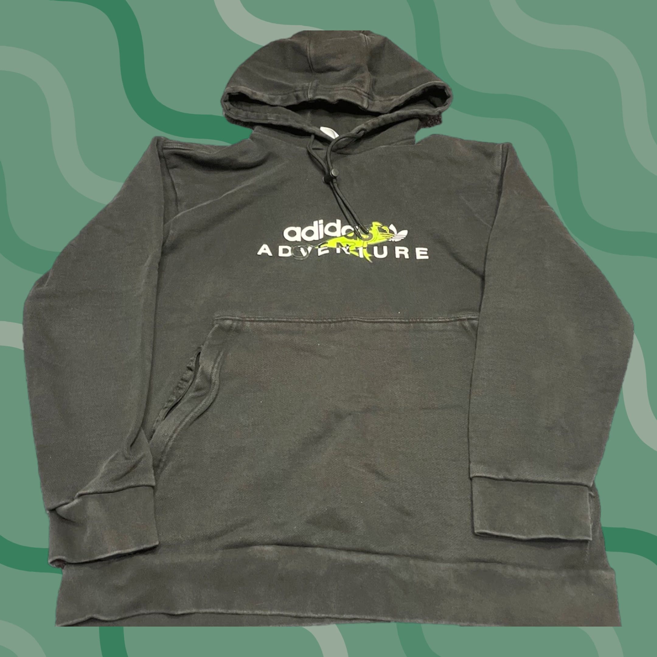 Adidas Adidas Hoodie Black Adventure Chameleon Size M - Men Pullover Fleece Graphic Print Embroidered Logo Pockets Adjustable Hooded Sweatshirt Size US M / EU 48-50 / 2 - 1 Thumbnail