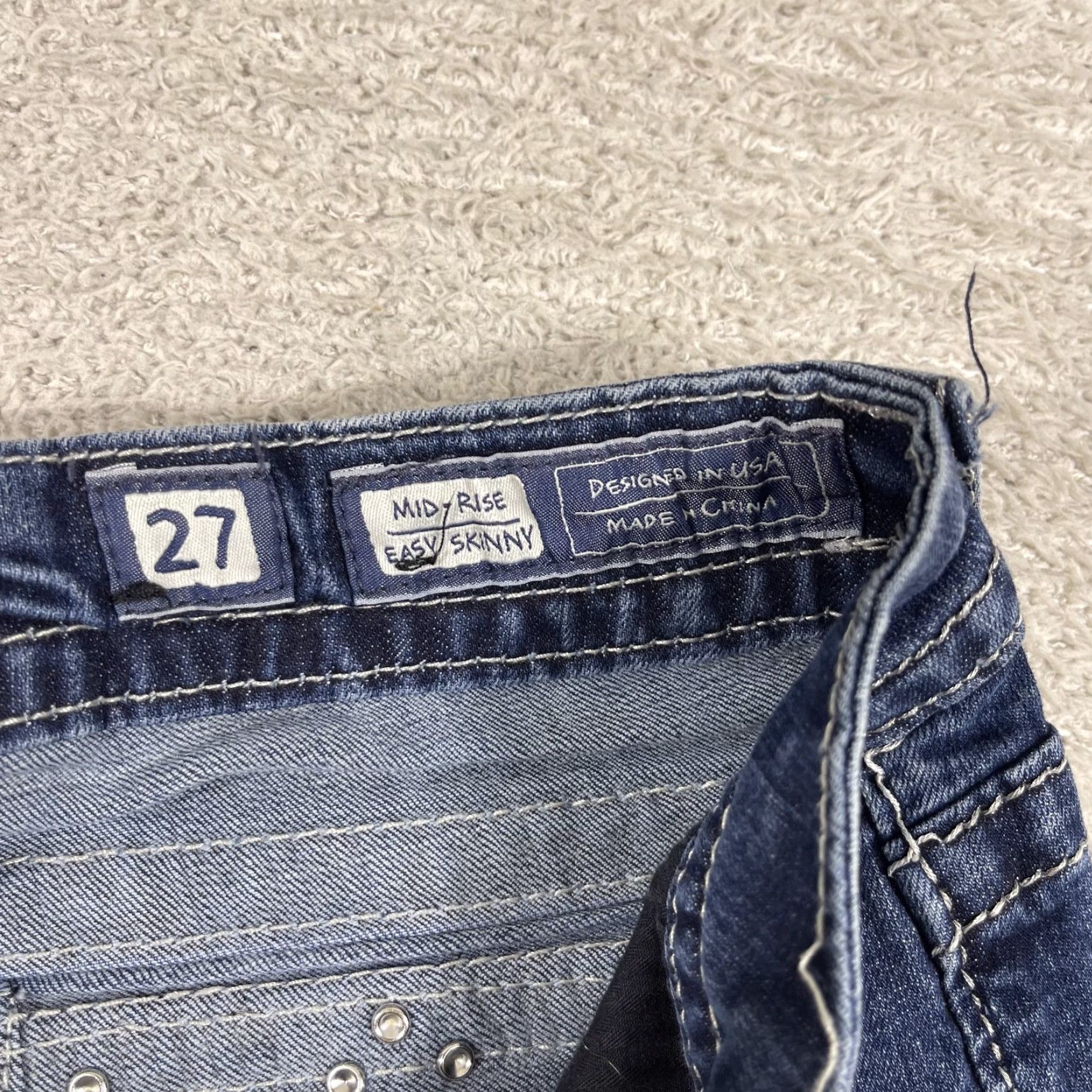 Vintage Judy Blue Mid Rise Easy Skinny Jeans Womens 27x33 Blue Grunge Y2K Faded Stretch Grunge Jeans Size 27" / US 4 / IT 40 - 6 Thumbnail