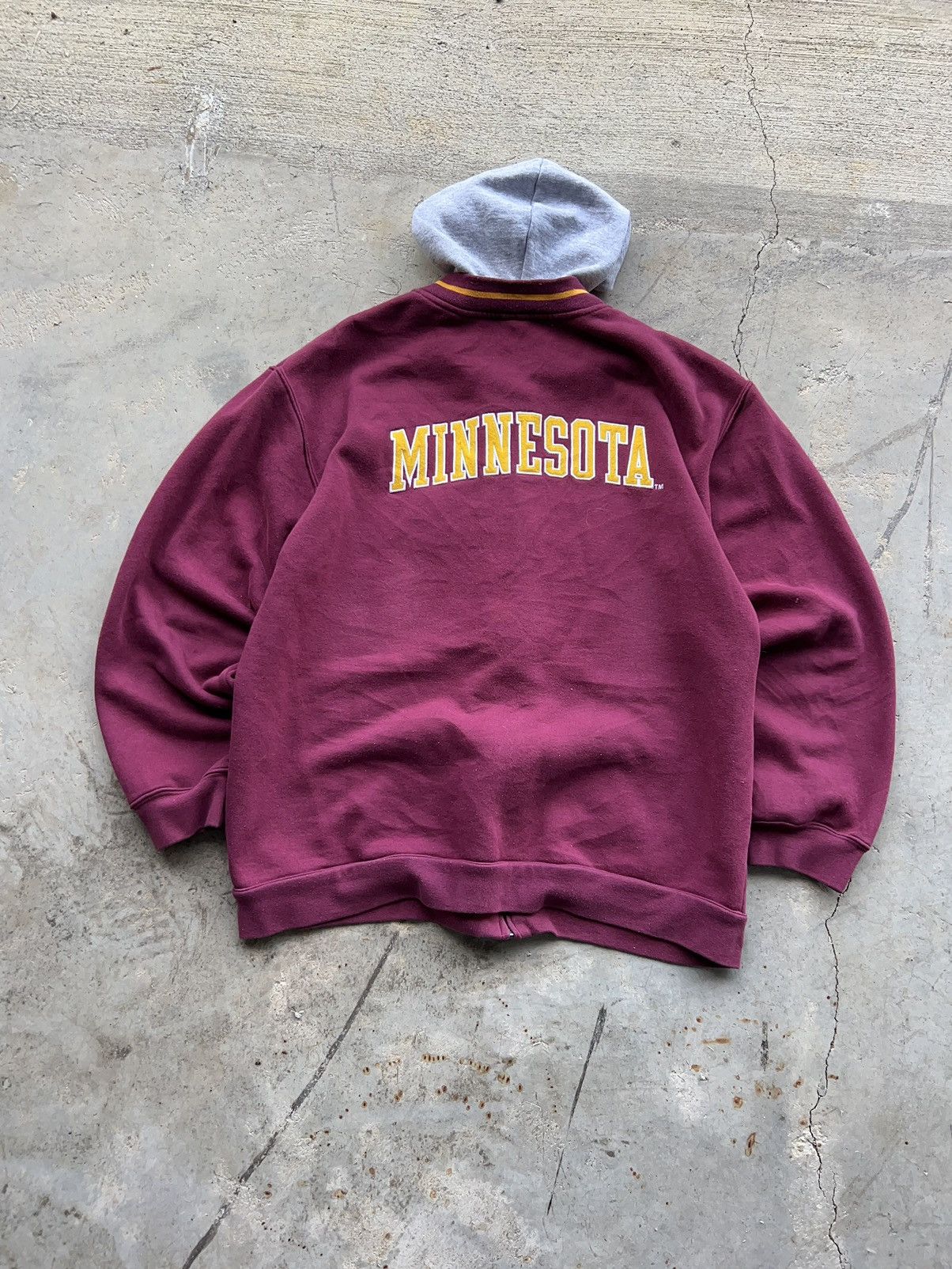 Nike Vintage 90s Nike Minnesota Zip Up Bomber Style Hoodie Size US L / EU 52-54 / 3 - 3 Thumbnail