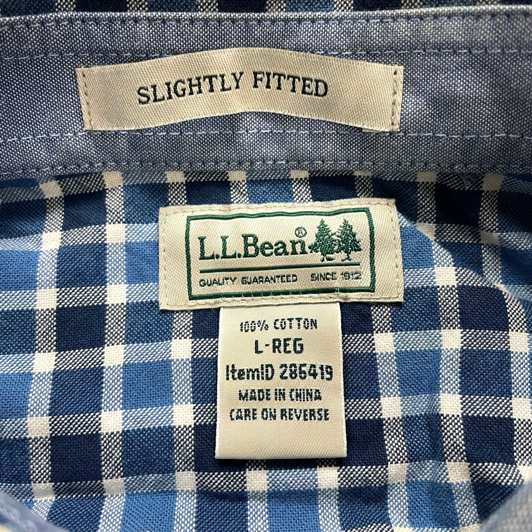 Vintage L.L. Bean Button-Up Shirt Mens Large Blue Plaid Long Sleeve Regular Fit Size US L / EU 52-54 / 3 - 3 Thumbnail