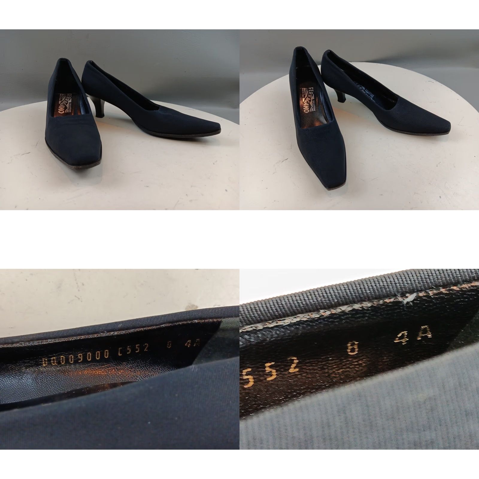 Salvatore Ferragamo VINTAGE Salvatore Ferragamo Pumps SHOE Women US8 Black Textured Fabric Block Heel Almond Toe Slip On Lightly Worn Size US 8 / IT 38 - 10 Thumbnail