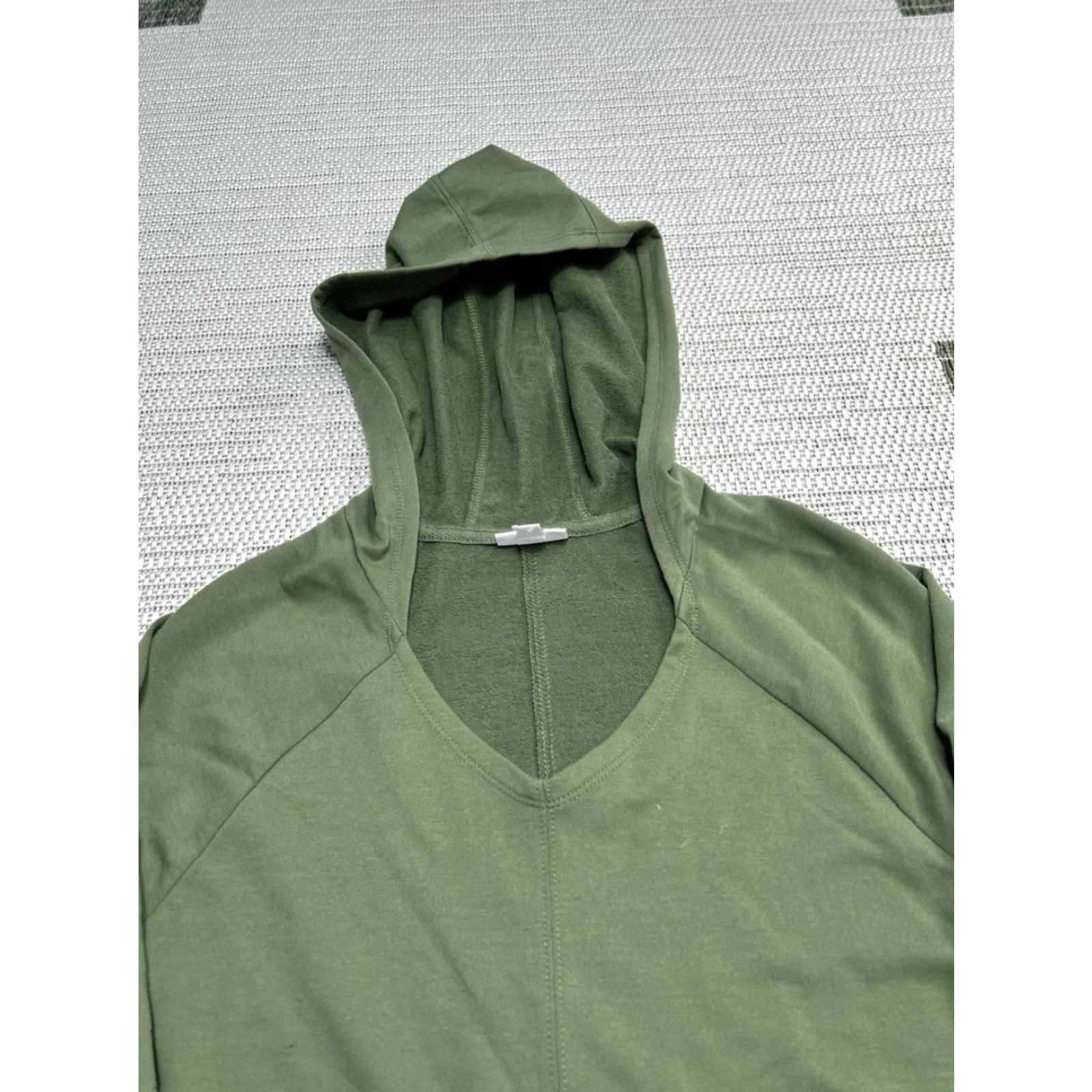 J. Jill J.Jill Dress Womens M Green Cotton Blend Knit Pullover Short Sleeve V-Neck Knee Length A-Line Casual Cotton Blend Dress Womens M Green Size M / US 6-8 / IT 42-44 - 2 Thumbnail