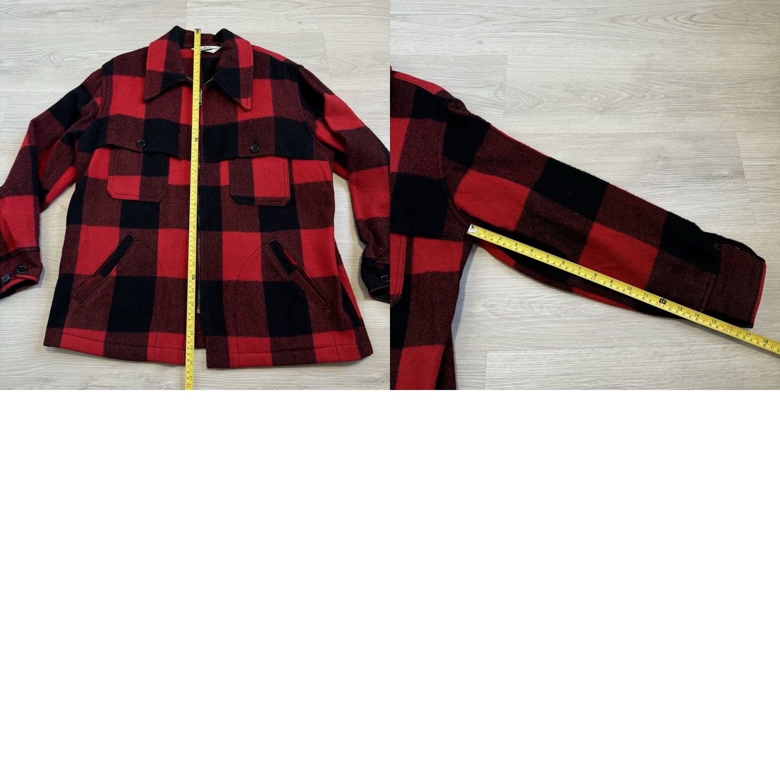 Vintage VINTAGE Woolrich Jacket Mid-Length Full Zip Plaid Wool Red Black Buffalo Coat Sz L Mens Size US L / EU 52-54 / 3 - 8 Thumbnail