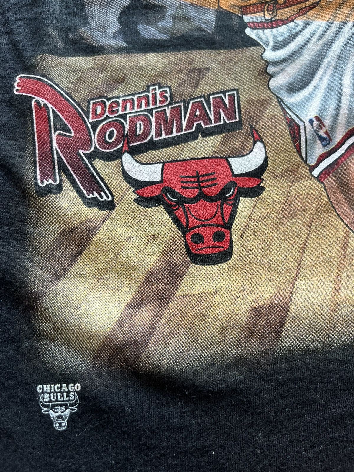 NBA × Pro Player × Vintage Vintage Dennis RODMAN Chicago Bulls 90’s by Proplayer tee’s Size US XXL / EU 58 / 5 - 7 Thumbnail