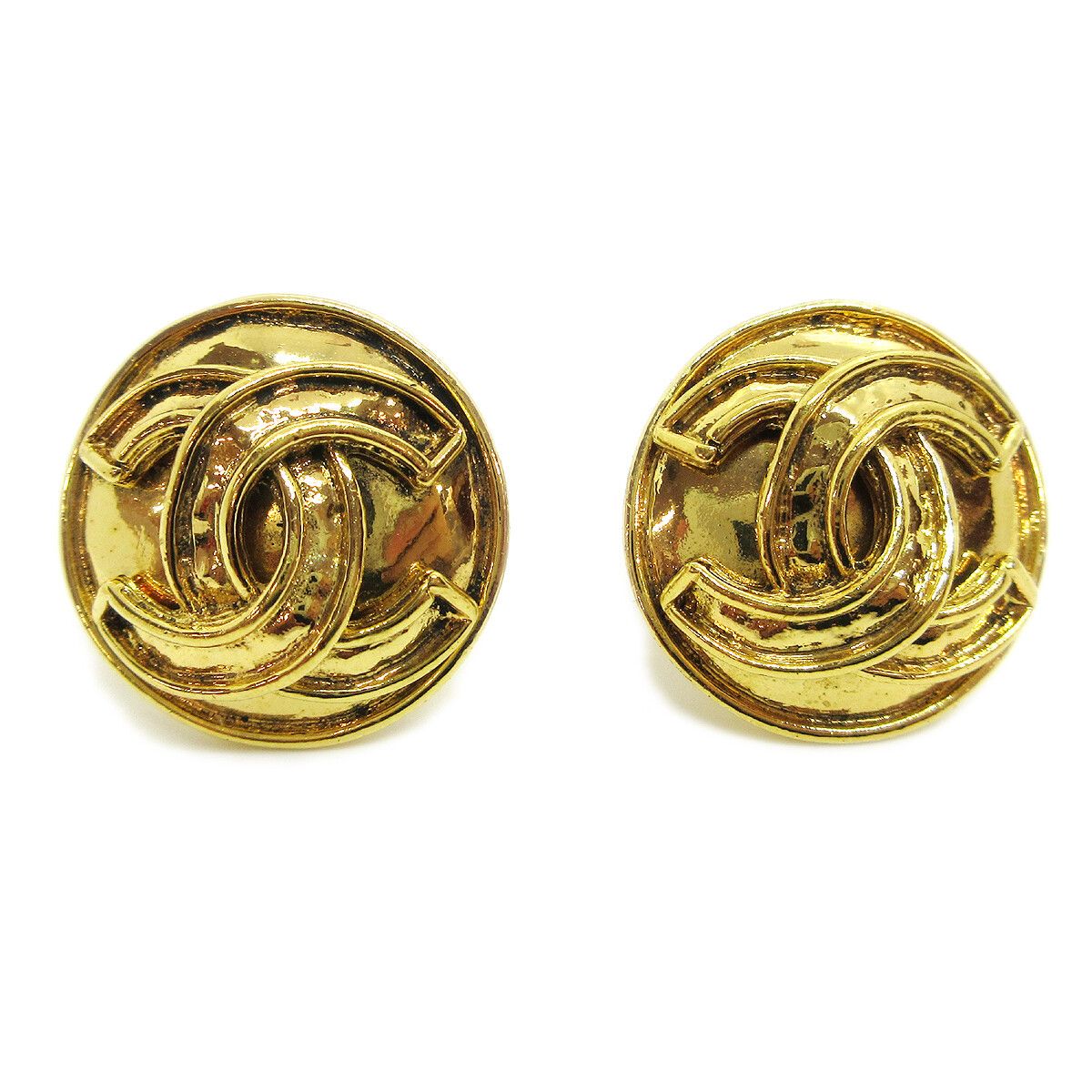 Chanel Chanel Vintage CC Round Clip-On Metal Size ONE SIZE - 1 Thumbnail