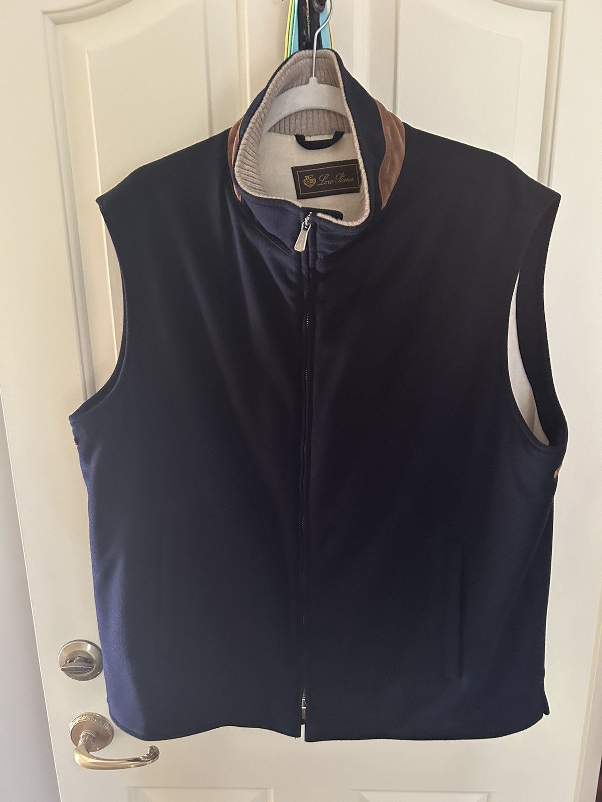 image of Loro Piana Cashmere Reversible Vest in Blue, Men's (Size 2XL)