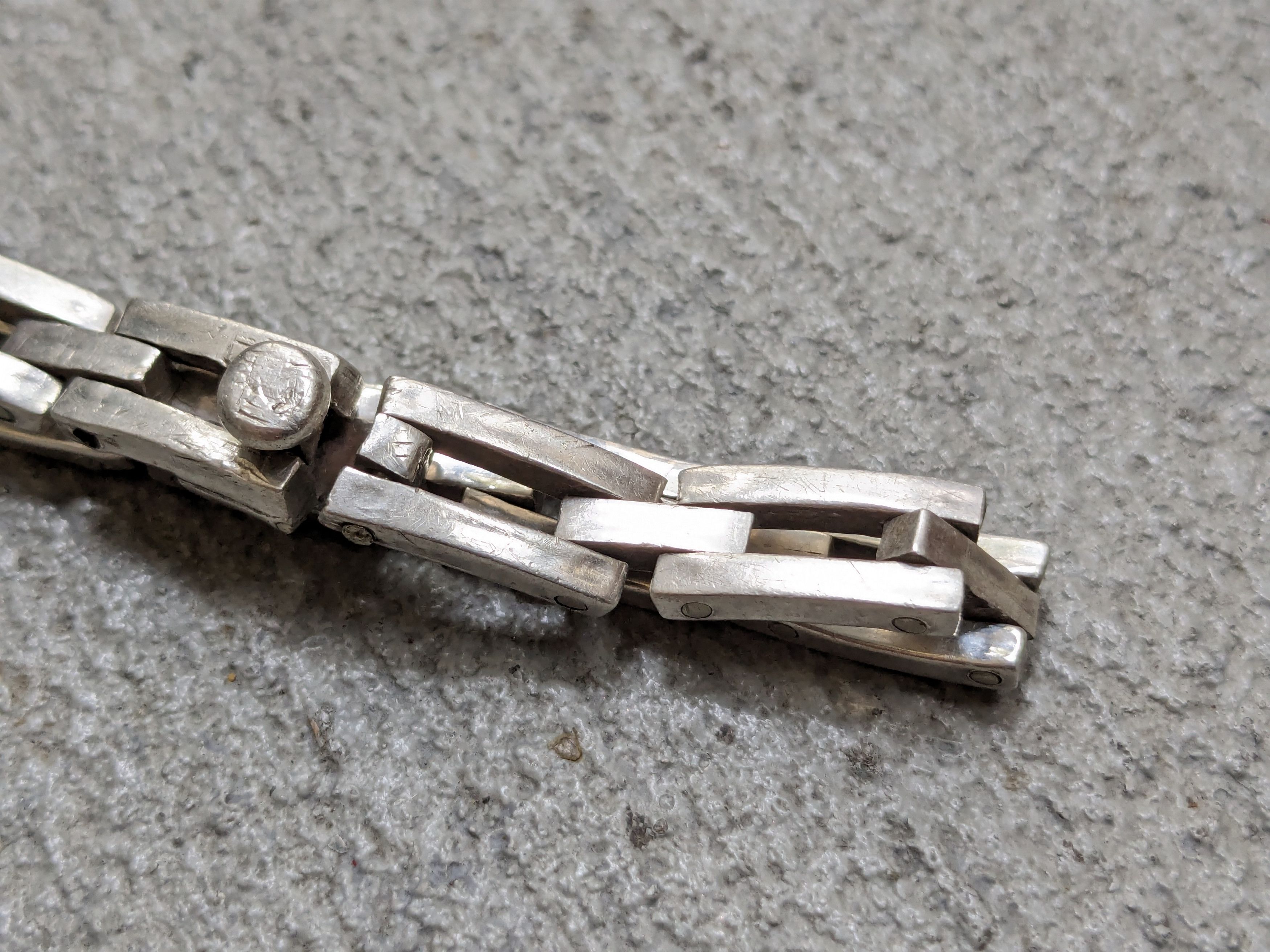 Jewelry Vintage Sterling Silver Bracelet Link Chain 8" Biker Punk Size ONE SIZE - 9 Thumbnail