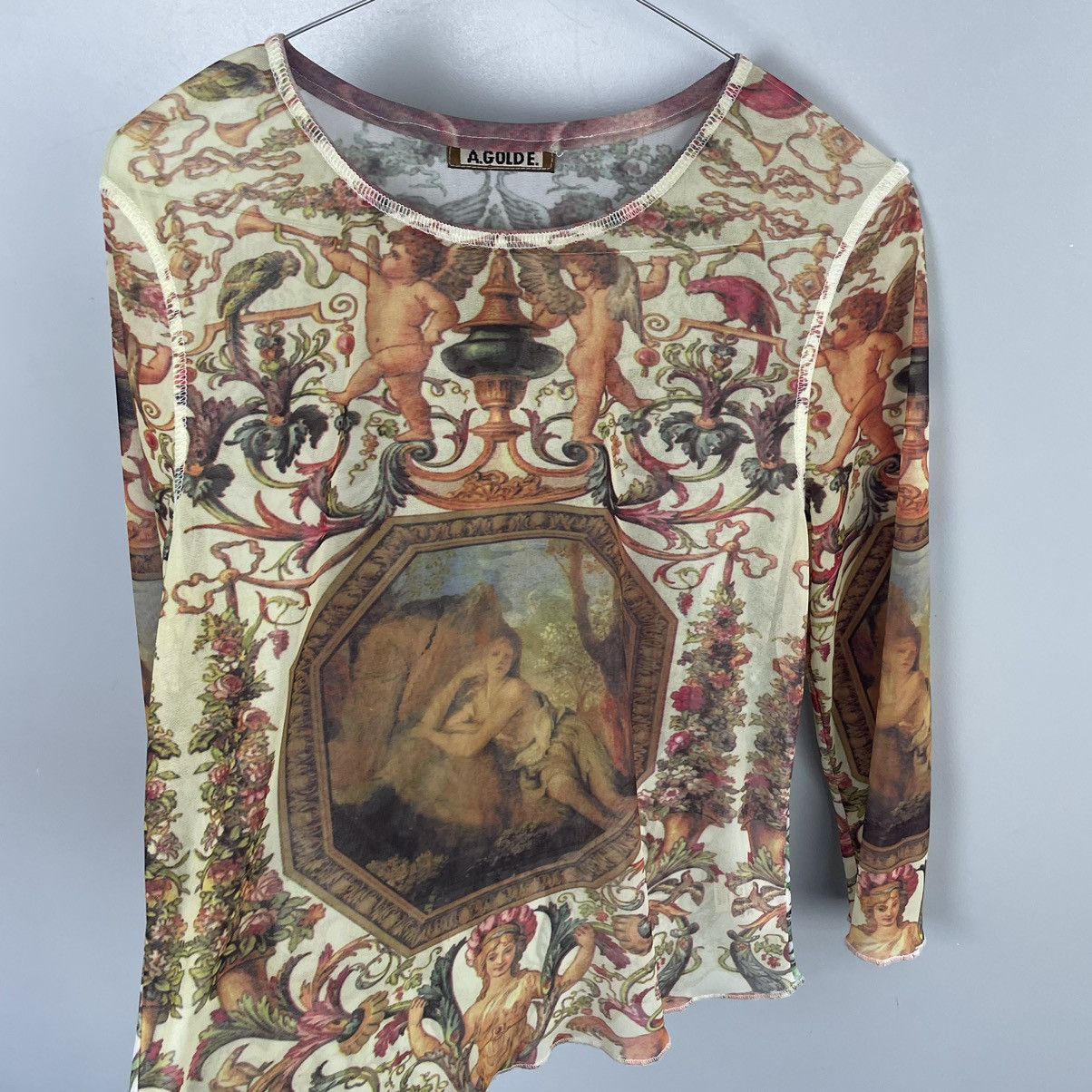 Agolde × Hysteric Glamour Agolde Long Sleeve Angel Renesance Mesh Top y2k Size L / US 10 / IT 46 - 4 Thumbnail