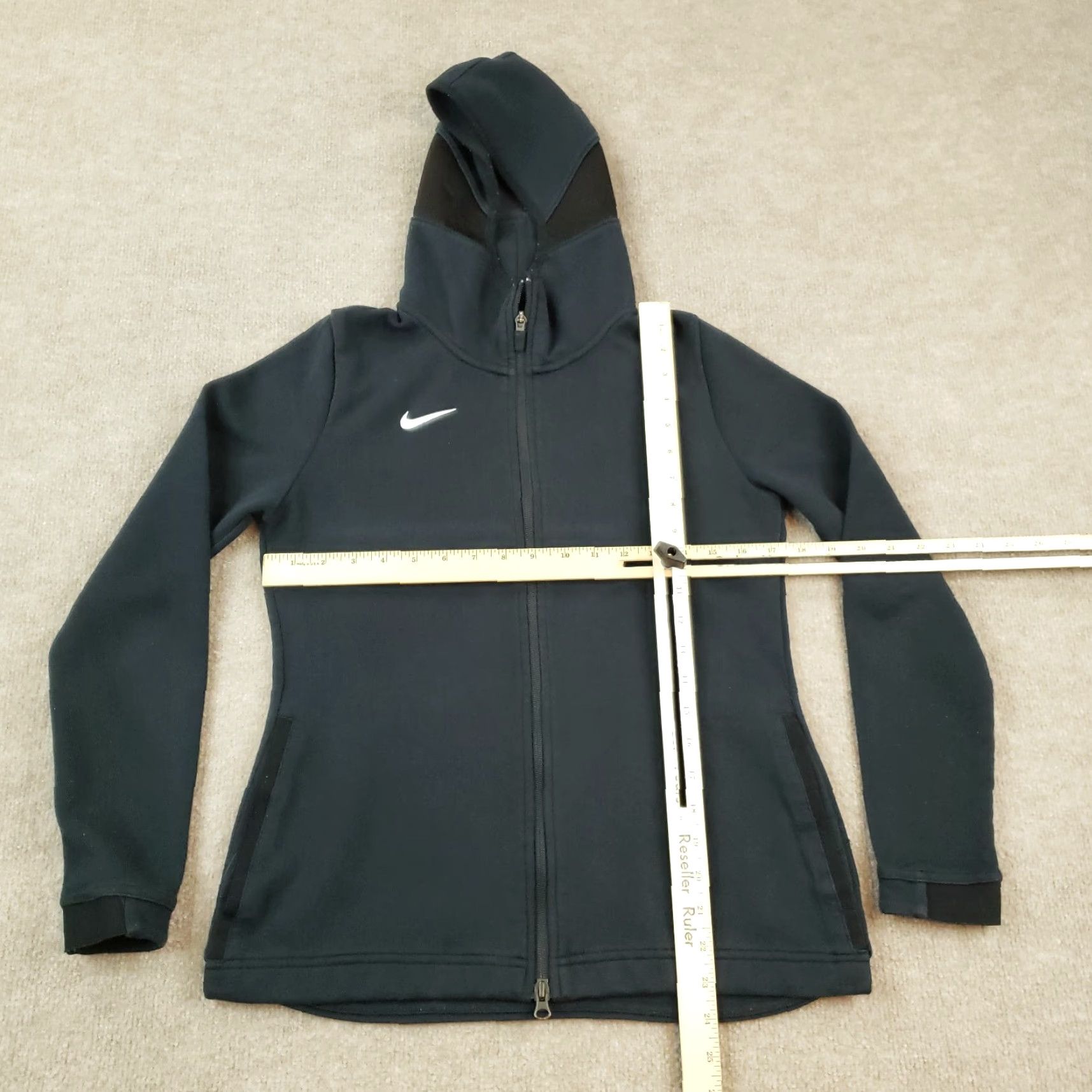 Nike Nike Women's Black Hooded Full Zip Sweatshirt Hoodie Medium Size M / US 6-8 / IT 42-44 - 2 Thumbnail
