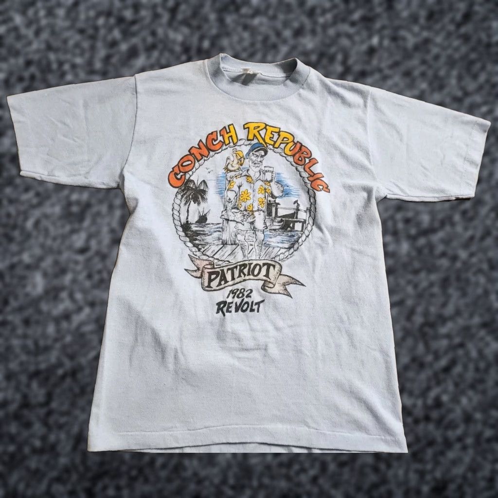 Vintage Vintage Mens M Florida Keys Conch Republic Protest T Shirt Patriot 1982 FL Size US M / EU 48-50 / 2 - 1 Thumbnail