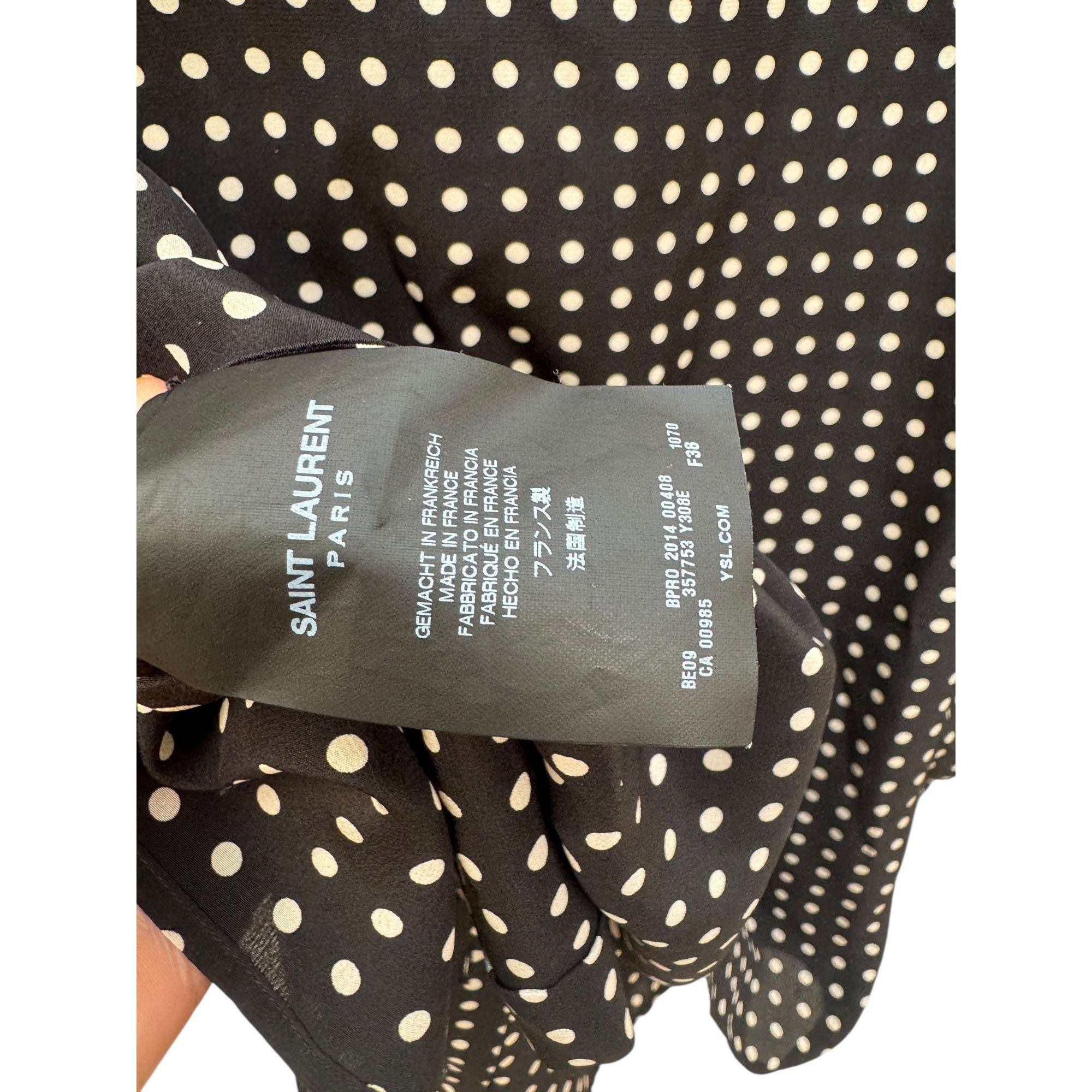 Saint Laurent Paris Silk Dot Shirt Size M / US 6-8 / IT 42-44 - 8 Thumbnail