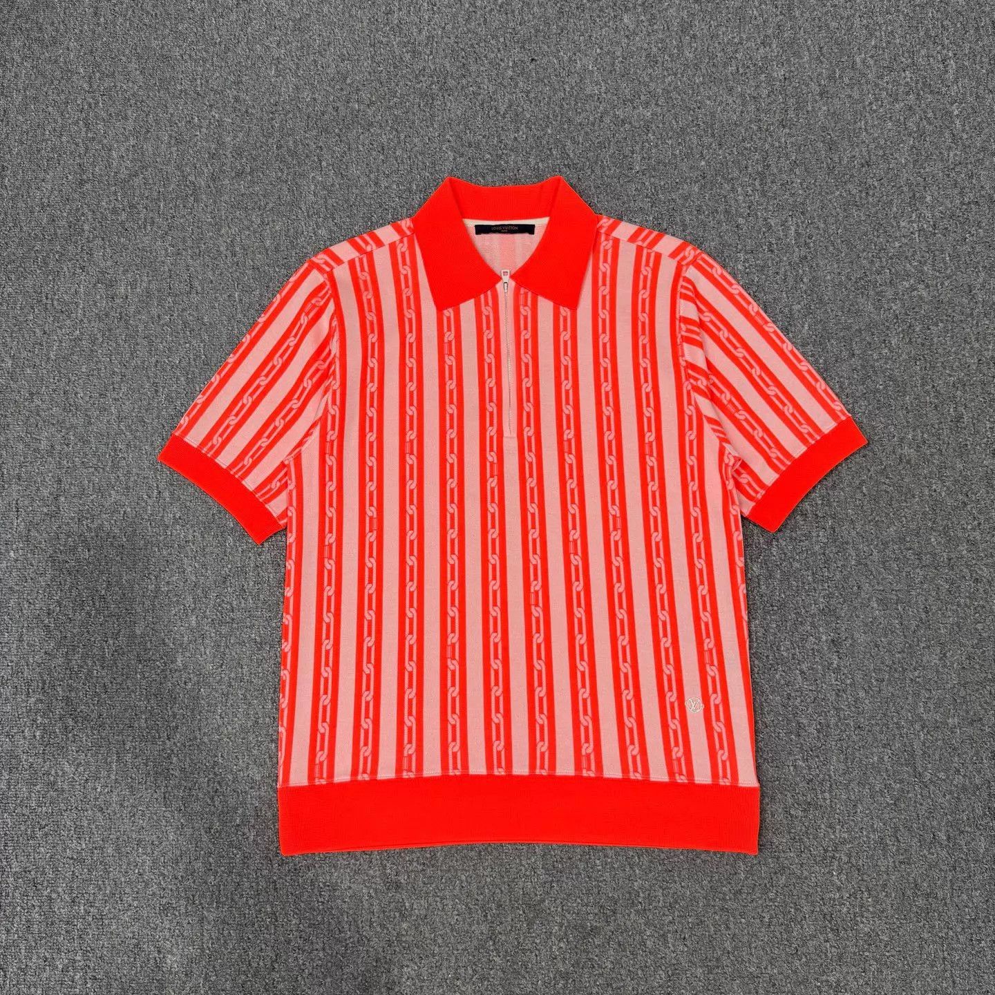 Louis Vuitton LV Orange Allover Print Lock SS Polo M Size US M / EU 48-50 / 2 - 1 Thumbnail