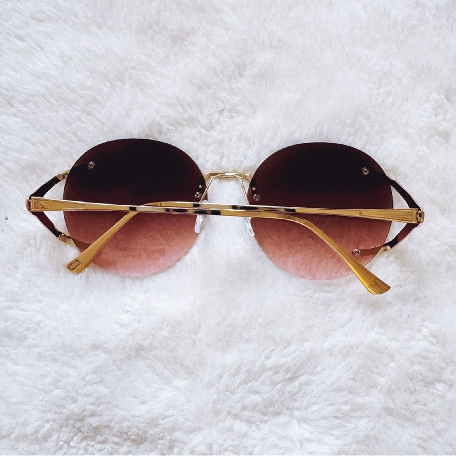 Other Ruth Clear Brown & Pink Round Metal Sunglasses Size ONE SIZE - 9 Thumbnail