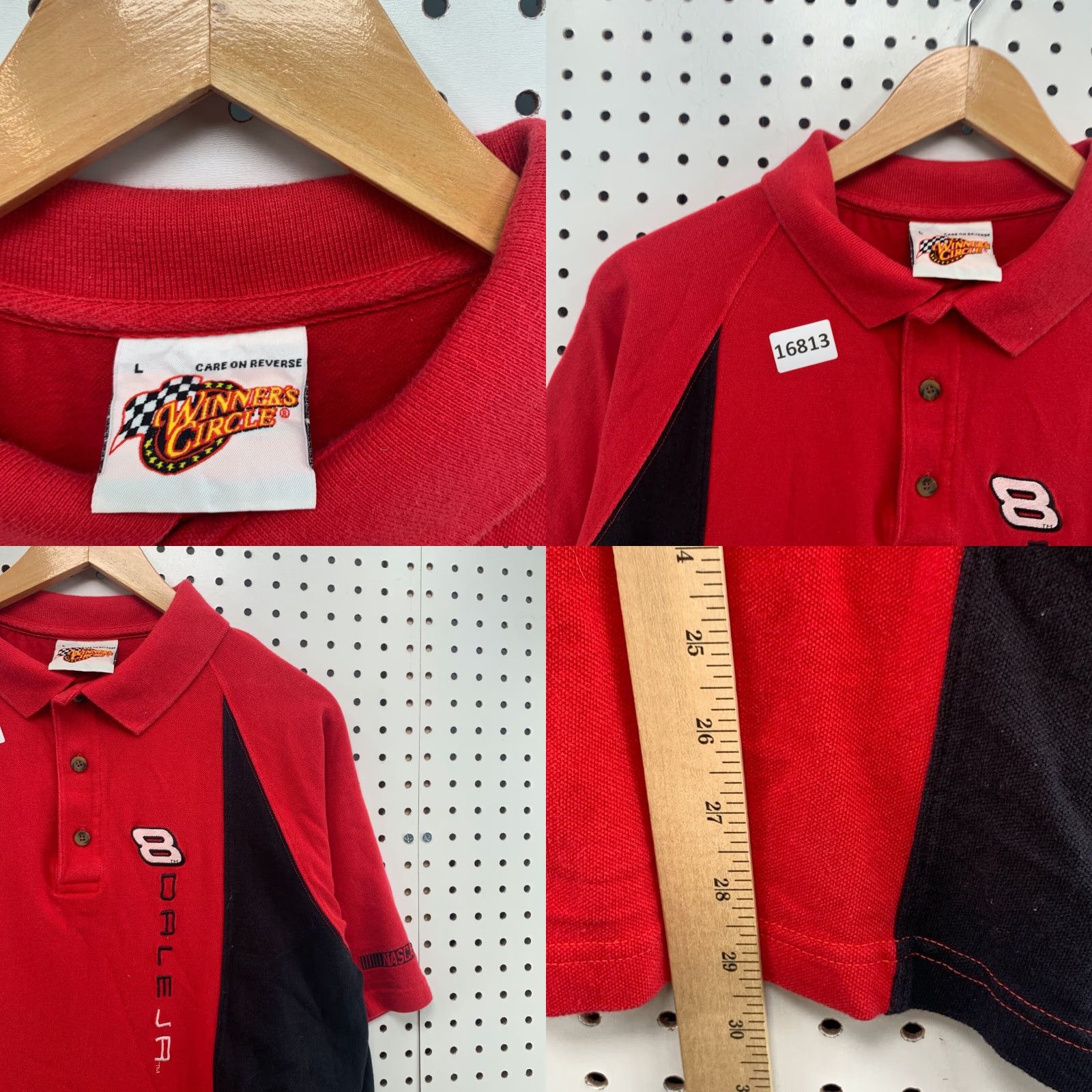 Budweiser Dale JR Budweiser Polo Shirt Red Adult Large Short Sleeve Polo (Winners Circle) Mens Size US L / EU 52-54 / 3 - 8 Thumbnail