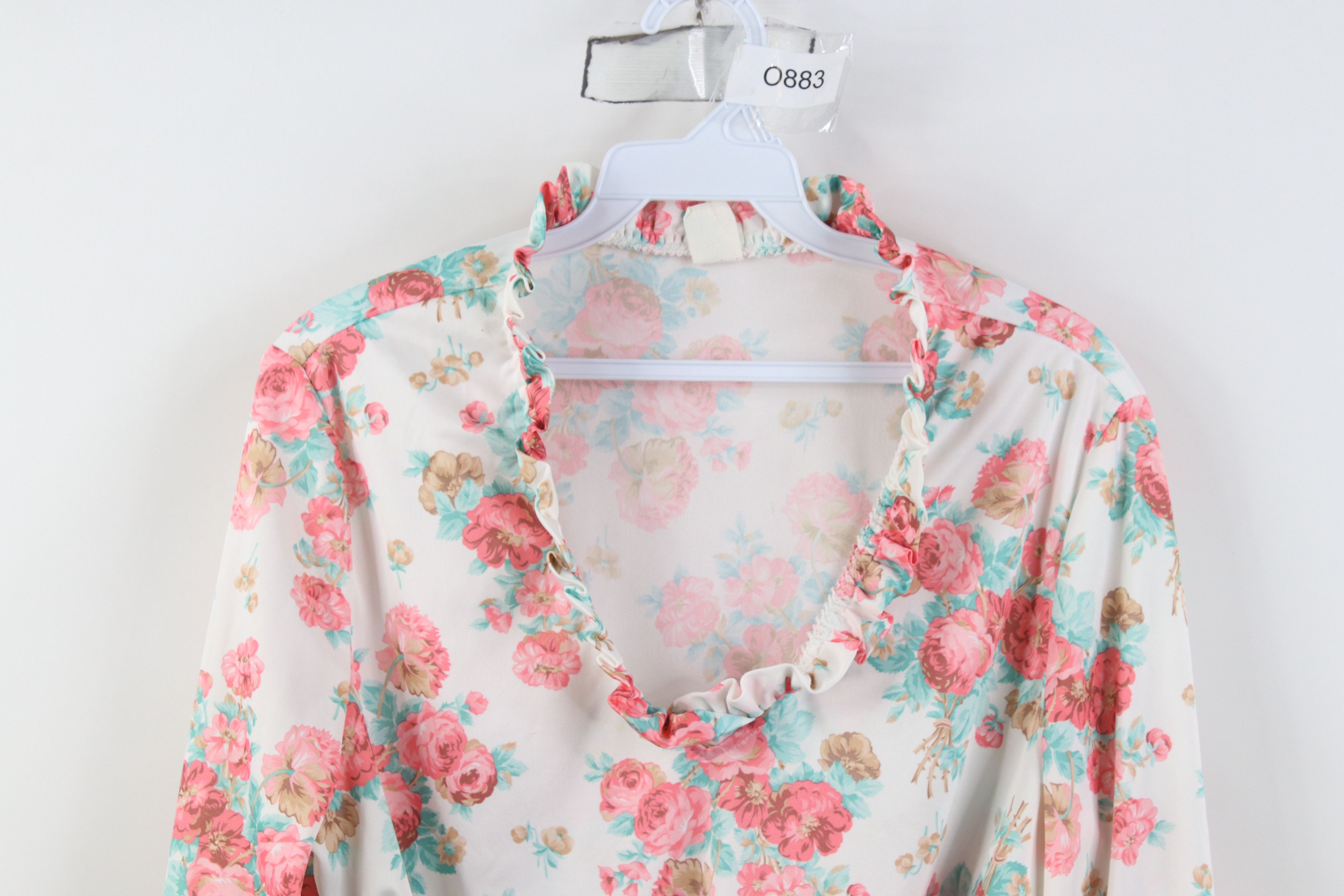 Vintage Vintage 70s Mid Century Modern MCM Flower Knit Shirt Top US Size XL / US 12-14 / IT 48-50 - 2 Thumbnail