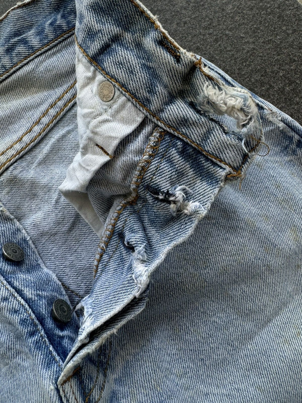 Levi's 💸LASTDROP💸 Redline Levis 501 #6 Button Selvedge Distressed Size US 28 / EU 44 - 6 Thumbnail