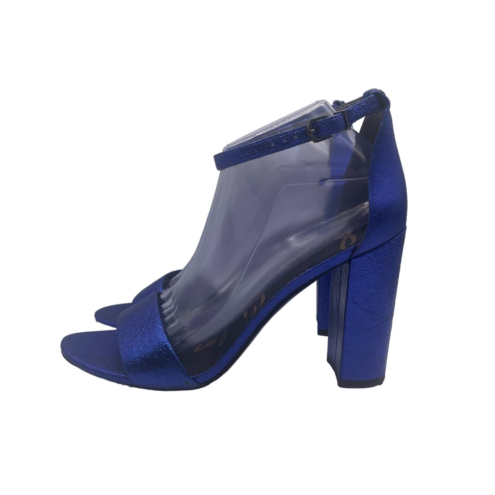 Sam Edelman Sam Edelman Yaro Metallic Blue Heels Pumps 10.5 Size US 10.5 / IT 40.5 - 1 Thumbnail