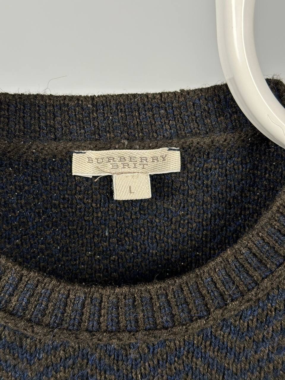 Burberry Vintage Burberry Brit Blend Patterned Knit Jumper Size US L / EU 52-54 / 3 - 2 Thumbnail