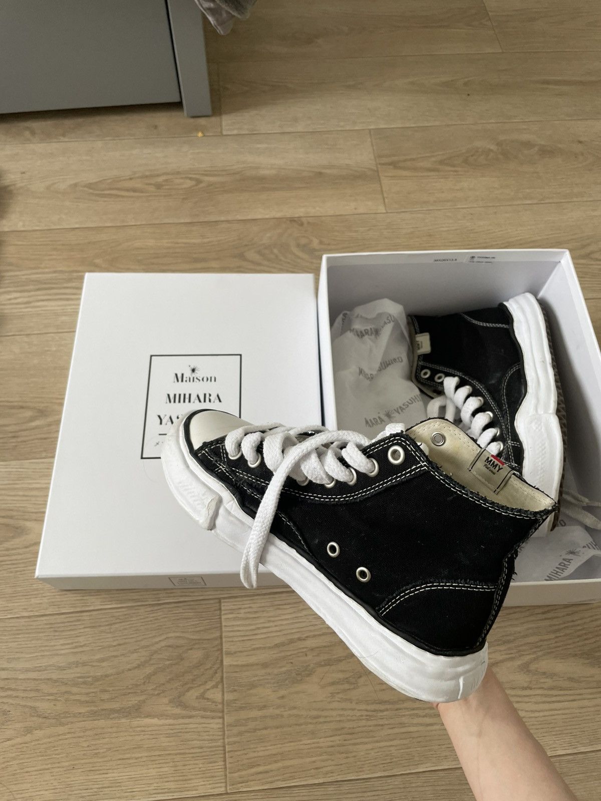 Maison MIHARA YASUHIRO MMY Maison Mihara Yasuhiro Peterson High Black Sneakers Size US 7.5 / EU 40-41 - 8 Thumbnail