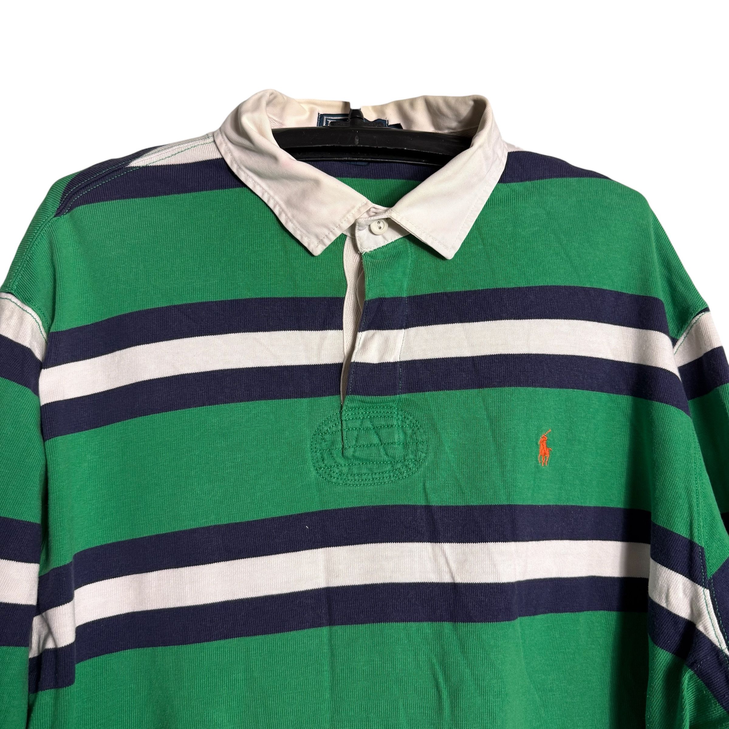 Polo Ralph Lauren 🔥RARE🔥Vintage Polo Ralph Lauren Stripes L/S Rugby Shirt Size US XL / EU 56 / 4 - 2 Thumbnail