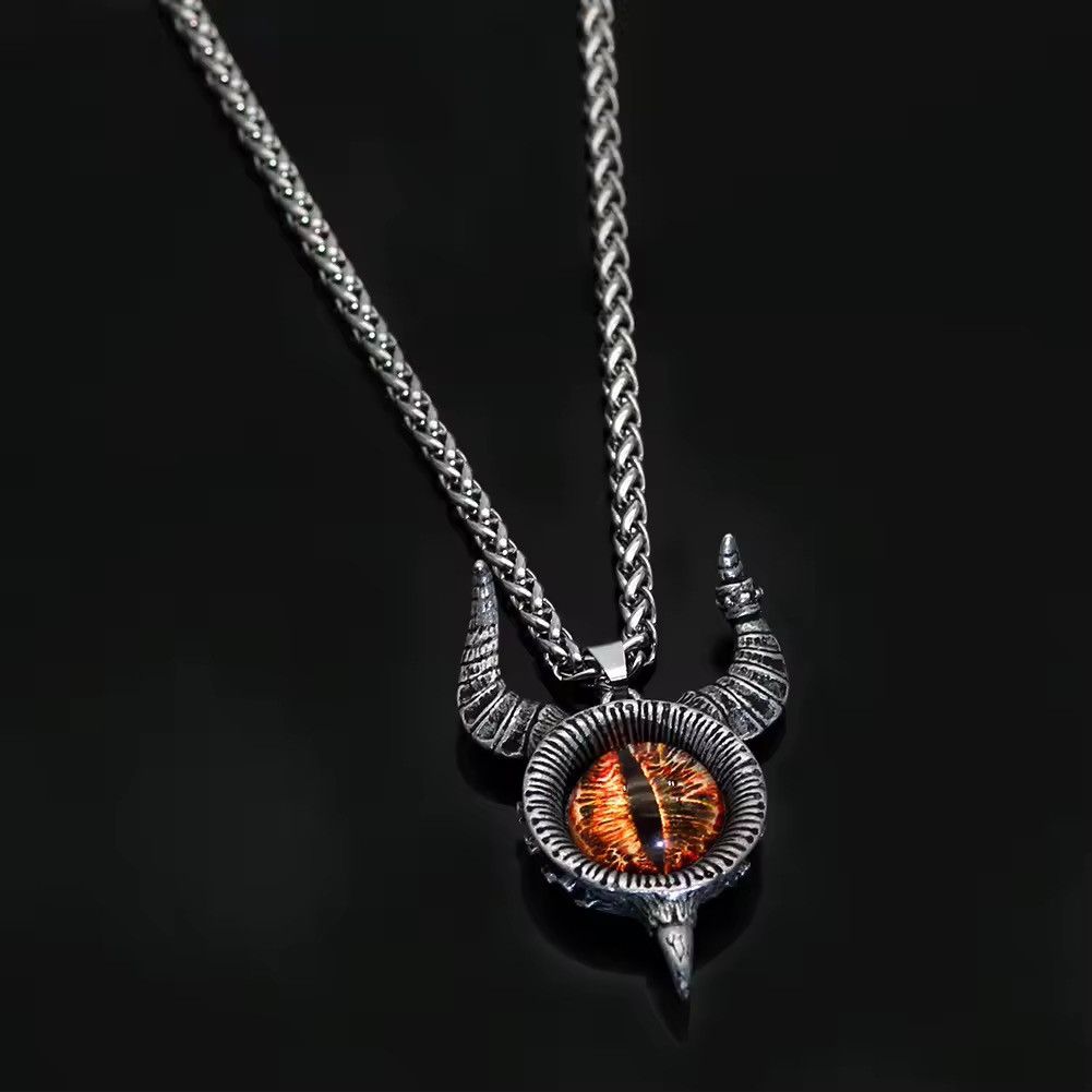 Jewelry Retro Devil Eyes Pendant Necklace Size ONE SIZE - 1 Thumbnail
