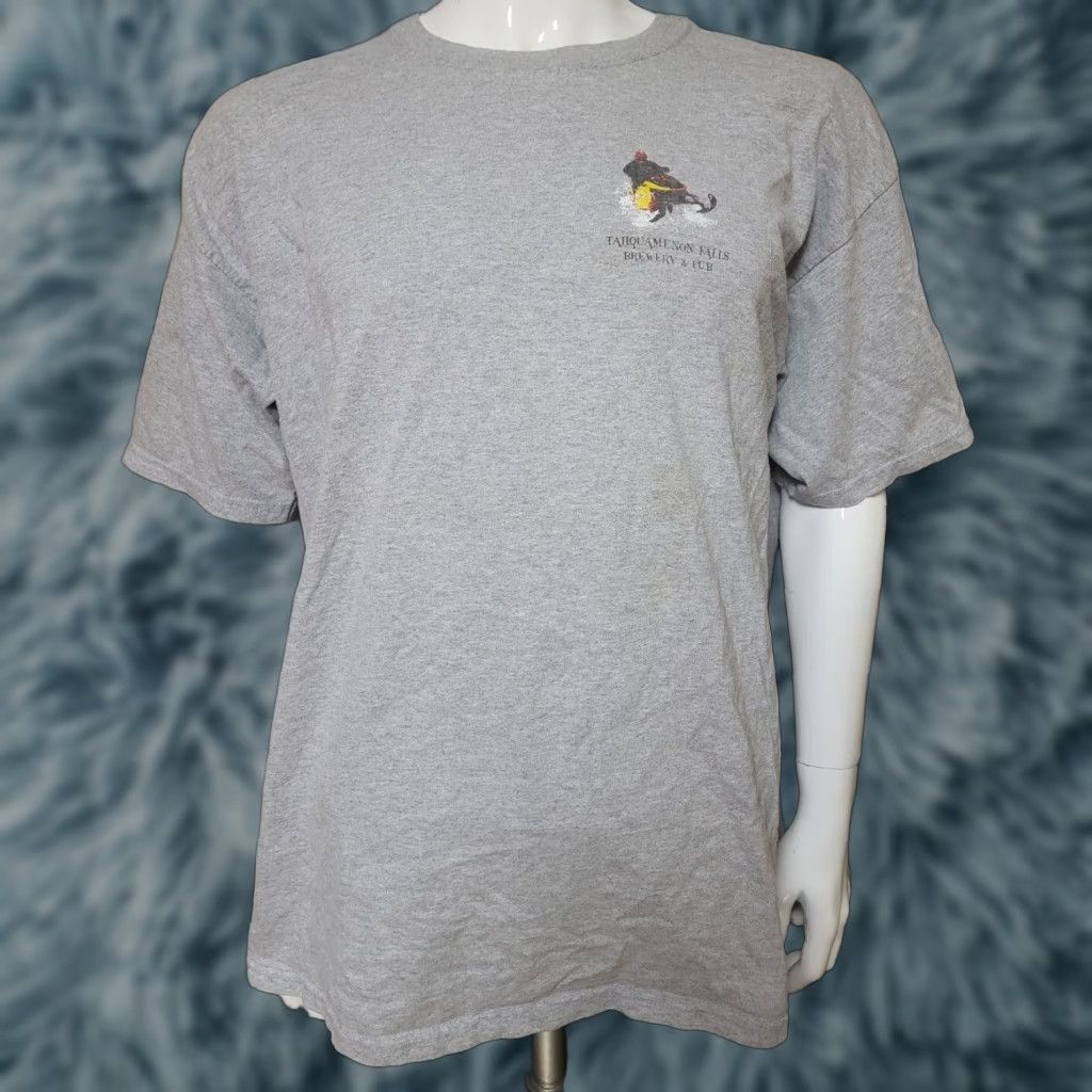 Gildan Tahquamenon Falls Brewery & Pub T Shirt XL Gray Gildan Mens Crew Neck Short Sleeve Cotton Blend Beer Funny Snowmobile Michigan Size US XL / EU 56 / 4 - 1 Thumbnail