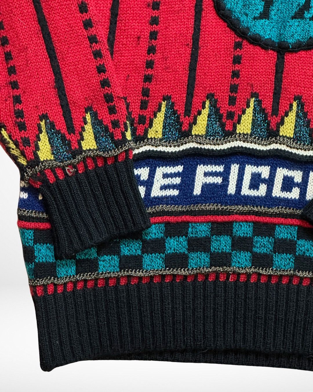 Yoshiyuki Konishi Ficce Uomo 1980s Multicolor Trojan Horse Christmas Sweater Size US L / EU 52-54 / 3 - 6 Thumbnail