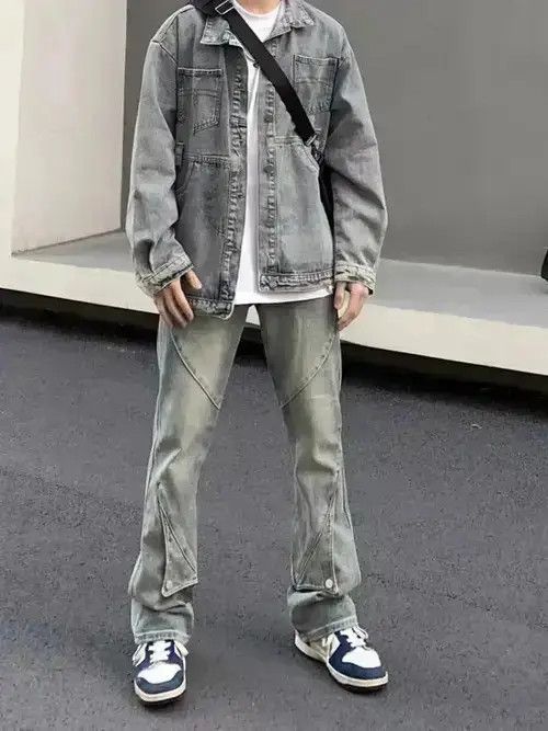 Japanese Brand Vintage washed distressed irregular strappy jeans Size US 32 / EU 48 - 1 Thumbnail